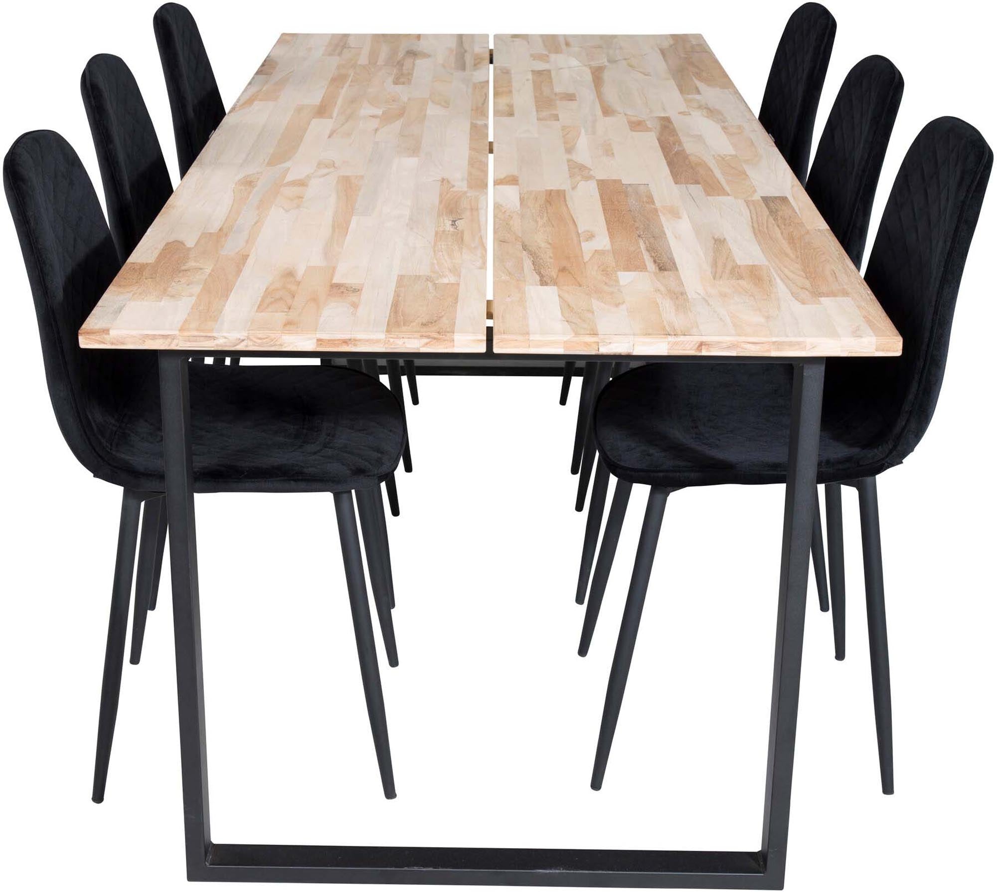Cirebon Esszimmerset + Polar 200cm/6St. in Schwarz präsentiert im Onlineshop von KAQTU Design AG. Esszimmerset ist von Venture Home