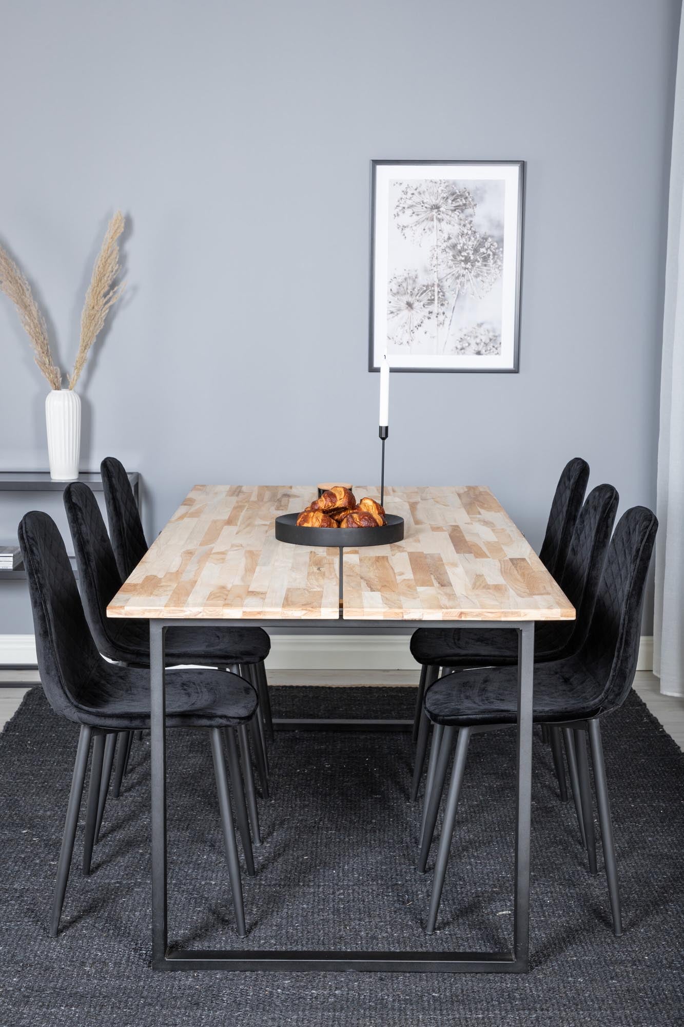 Cirebon Esszimmerset + Polar 200cm/6St. in Schwarz präsentiert im Onlineshop von KAQTU Design AG. Esszimmerset ist von Venture Home