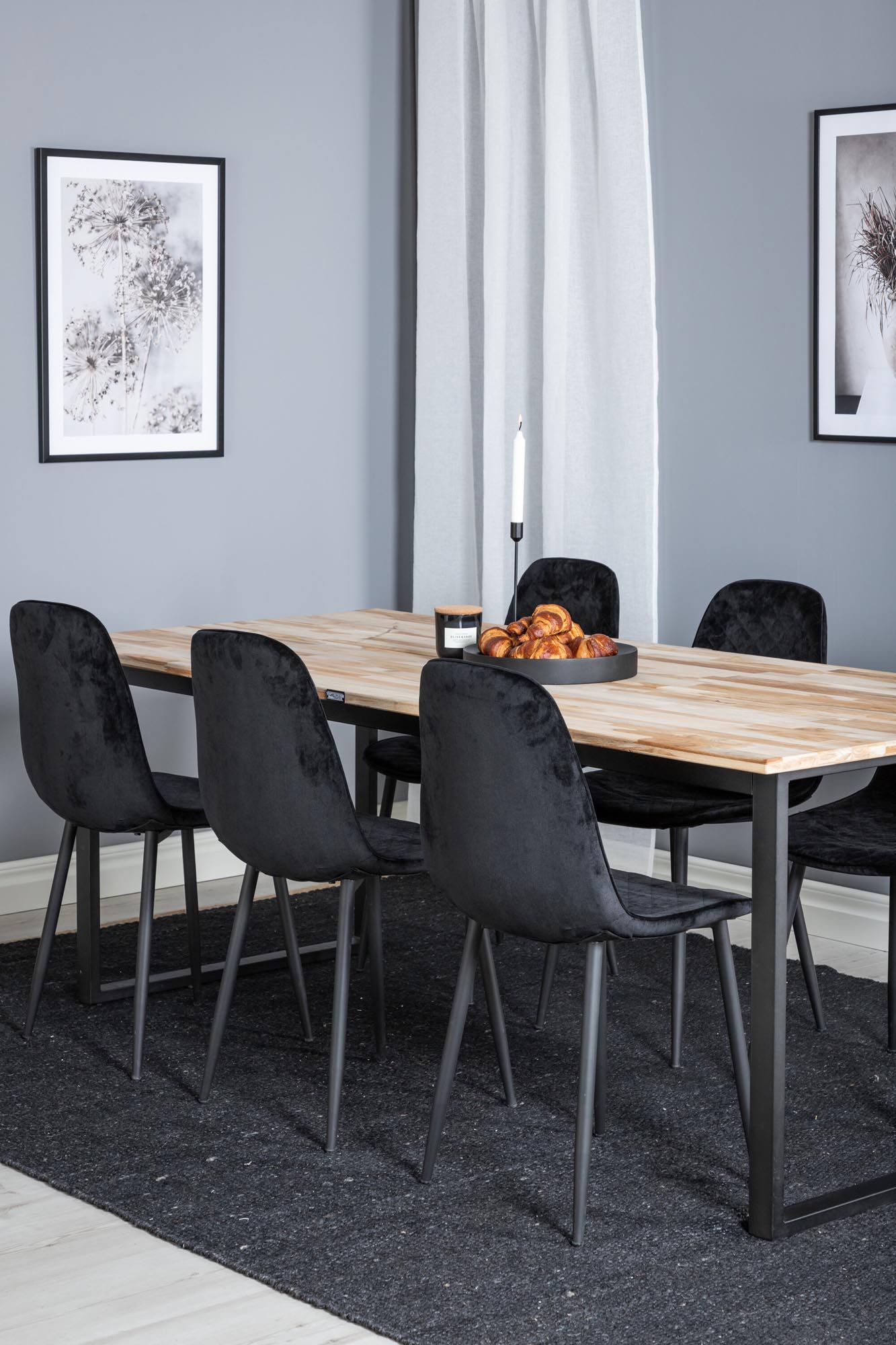 Cirebon Esszimmerset + Polar 200cm/6St. in Schwarz präsentiert im Onlineshop von KAQTU Design AG. Esszimmerset ist von Venture Home