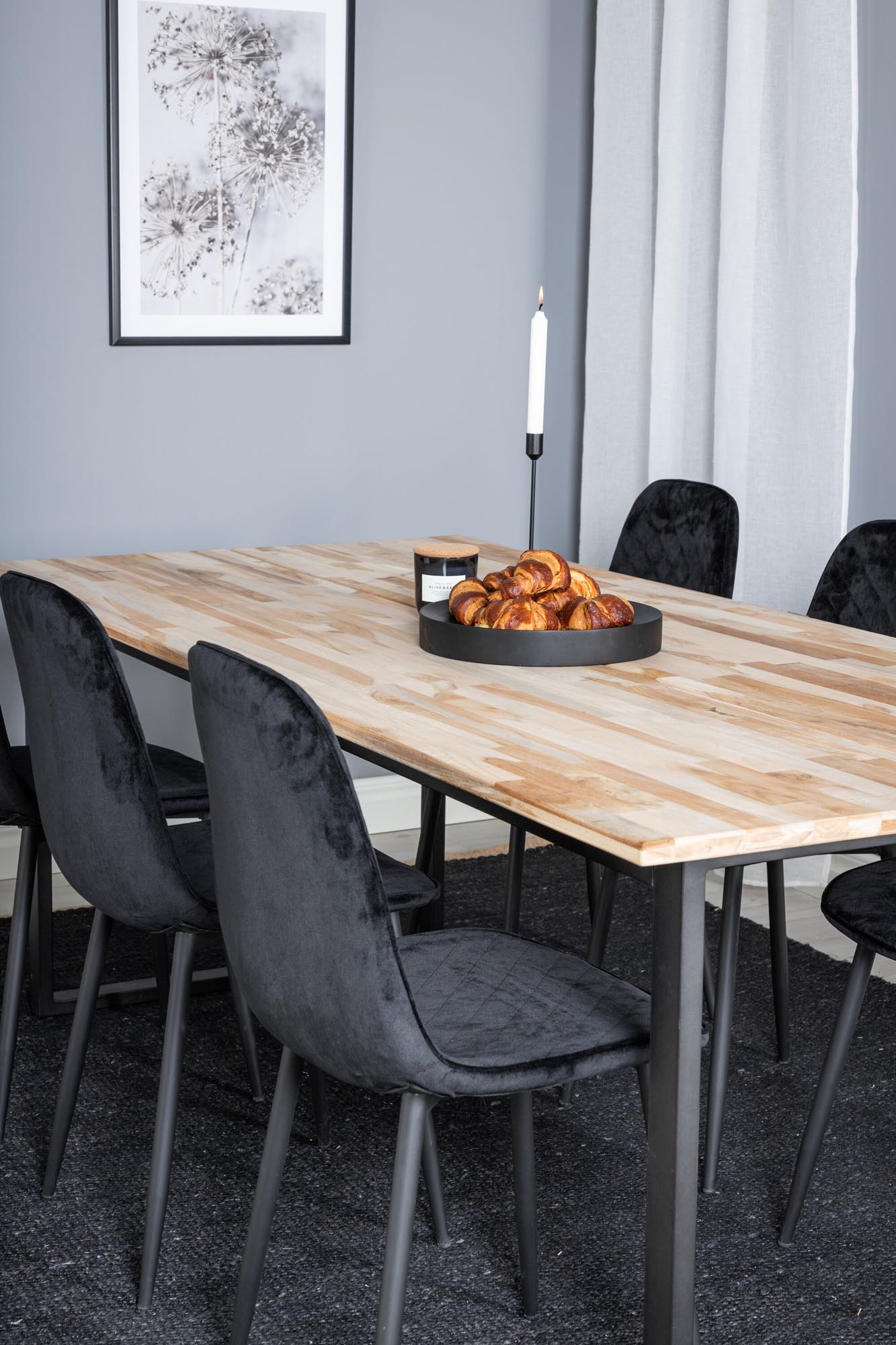 Cirebon Esszimmerset + Polar 200cm/6St. in Schwarz präsentiert im Onlineshop von KAQTU Design AG. Esszimmerset ist von Venture Home