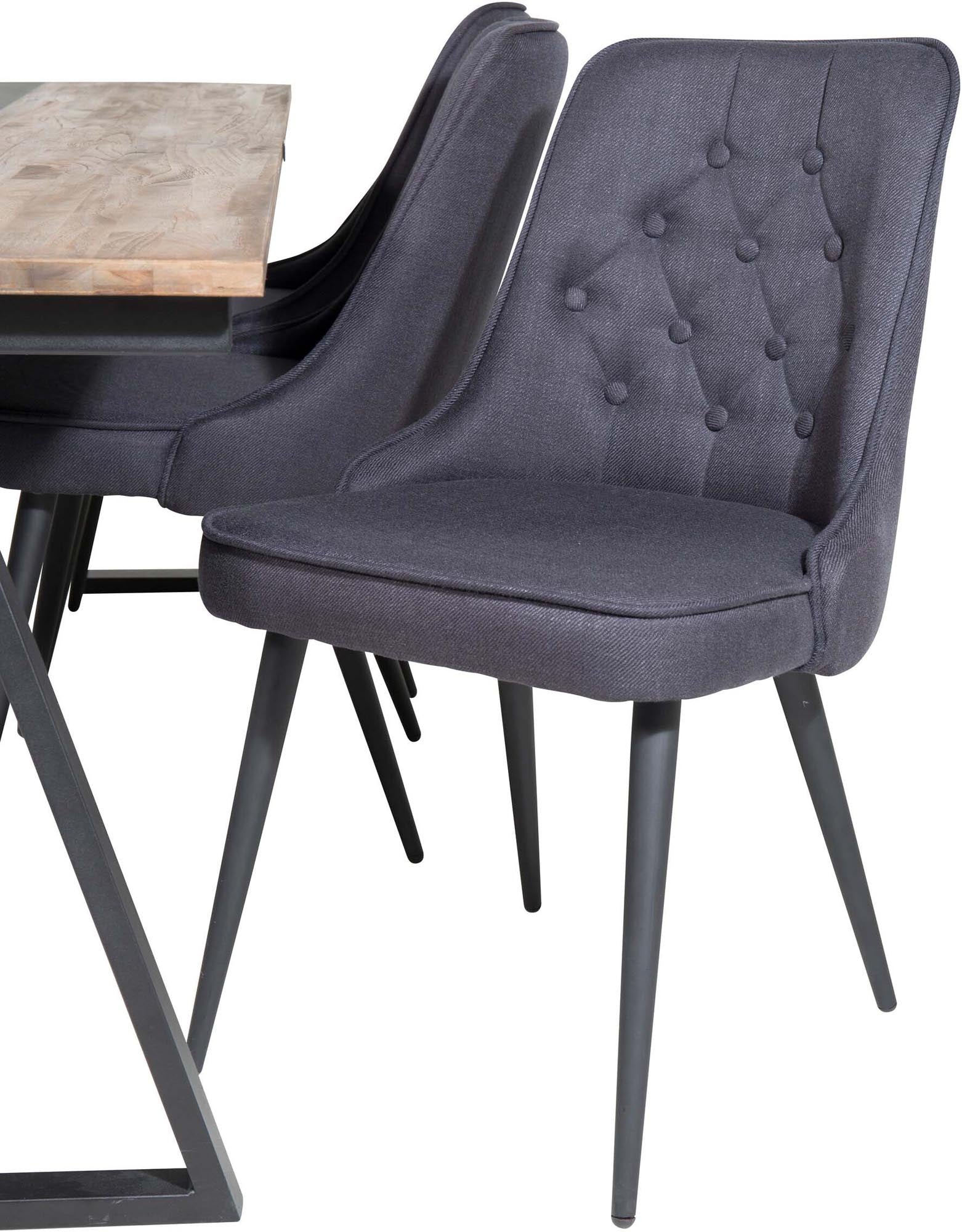 Jakarta Esszimmerset + Velvet Deluxe 200cm/6St. in Schwarz präsentiert im Onlineshop von KAQTU Design AG. Esszimmerset ist von Venture Home