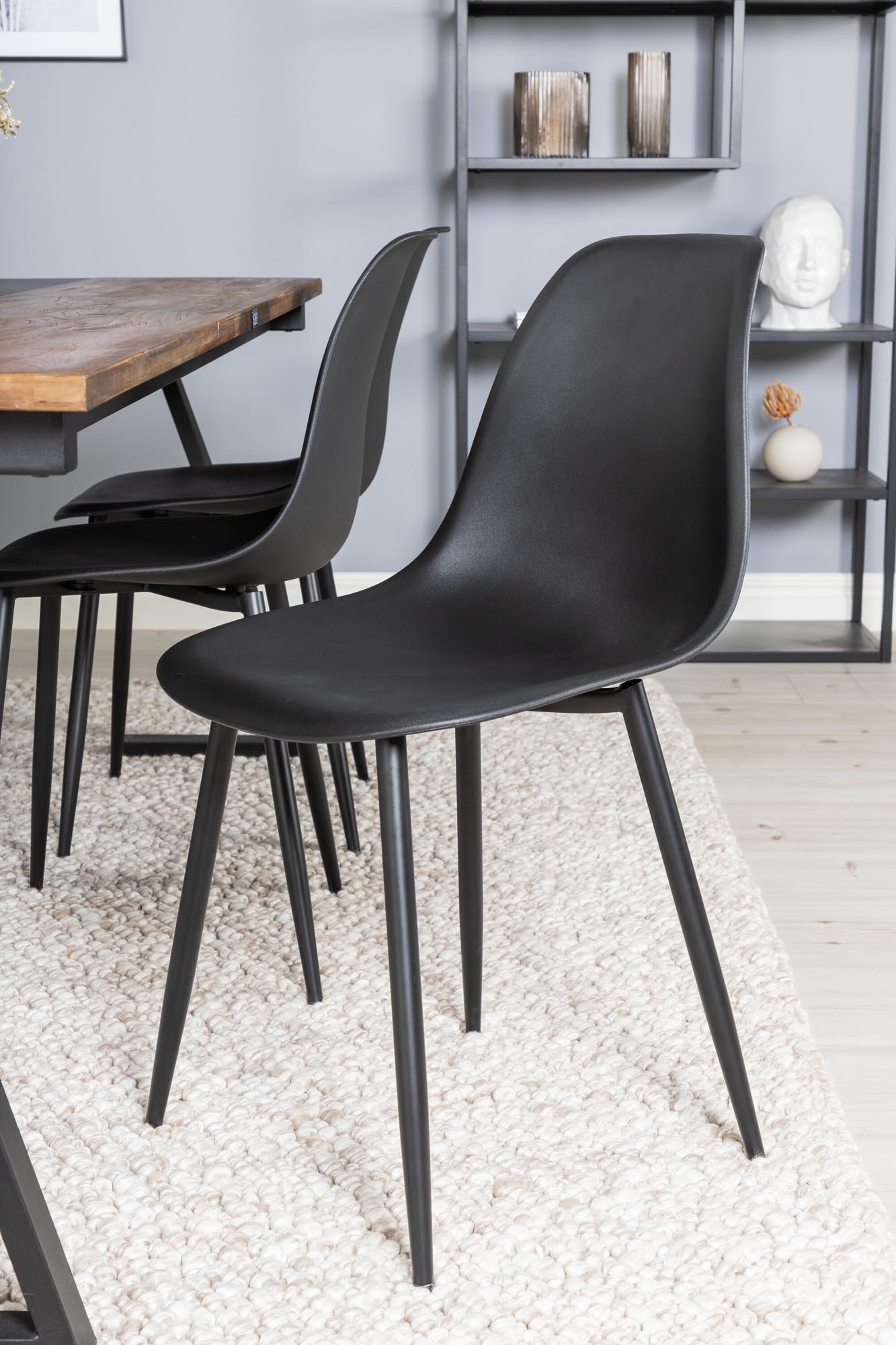 Jakarta Esszimmerset + Polar 200cm/6St. in Schwarz präsentiert im Onlineshop von KAQTU Design AG. Esszimmerset ist von Venture Home