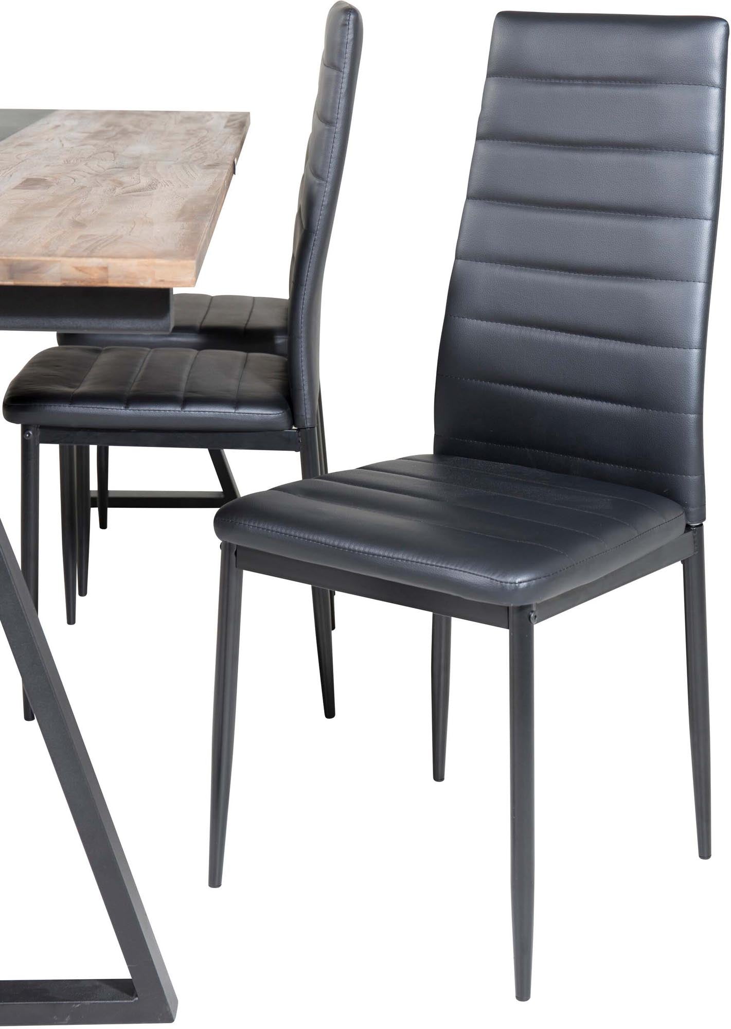 Jakarta Esszimmerset + Slim 200cm/6St. in Schwarz präsentiert im Onlineshop von KAQTU Design AG. Esszimmerset ist von Venture Home
