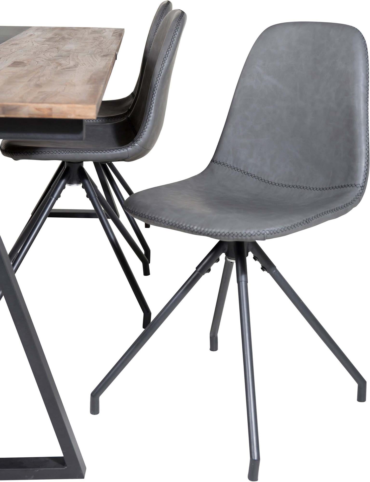 Jakarta Esszimmerset + Polar 200cm/6St. in Schwarz präsentiert im Onlineshop von KAQTU Design AG. Esszimmerset ist von Venture Home