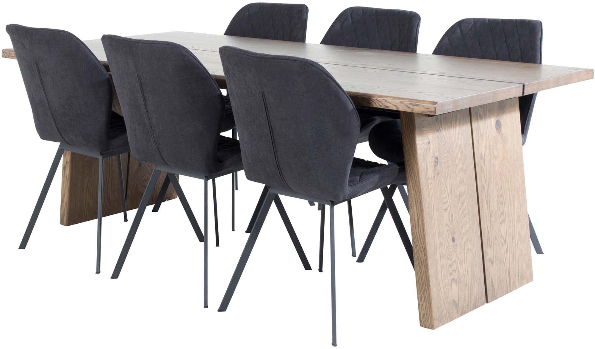 Logger Esszimmerset + Gemma 210cm/6St. in Schwarz präsentiert im Onlineshop von KAQTU Design AG. Esszimmerset ist von Venture Home