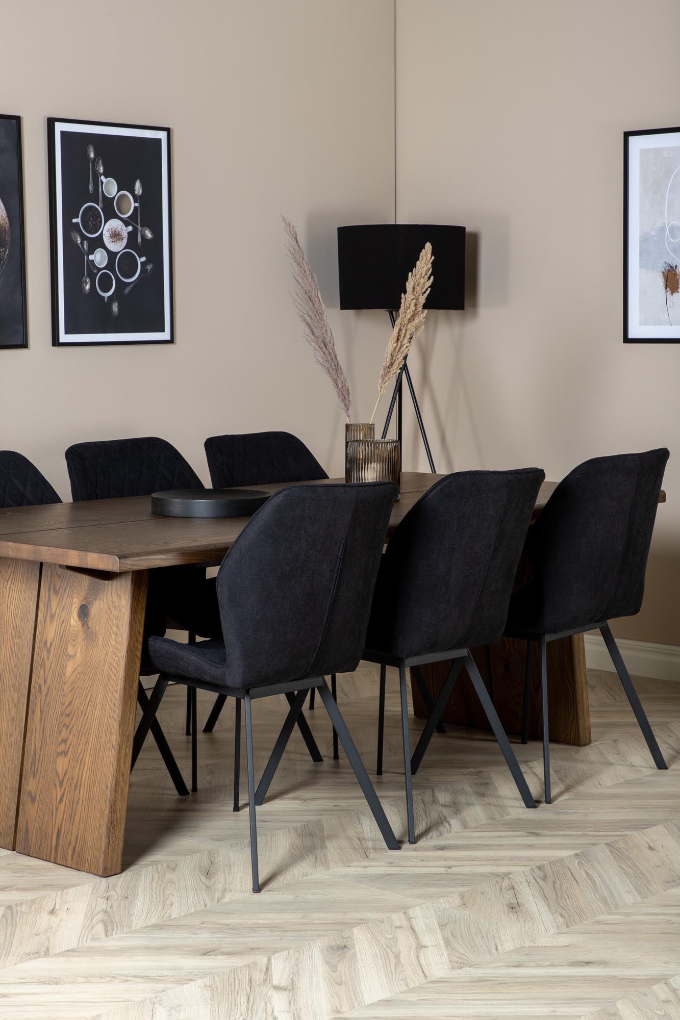 Logger Esszimmerset + Gemma 210cm/6St. in Schwarz präsentiert im Onlineshop von KAQTU Design AG. Esszimmerset ist von Venture Home