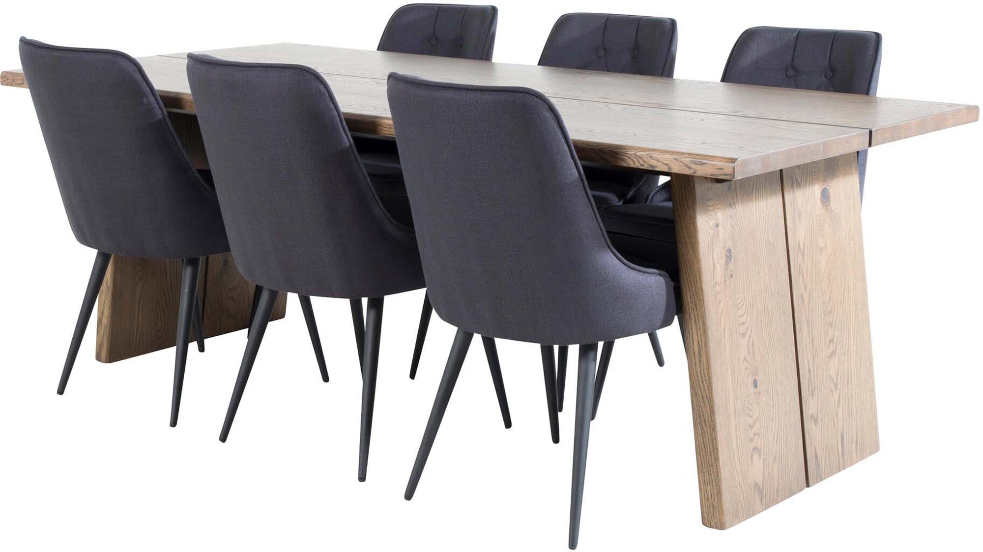 Logger Esszimmerset + Velvet Deluxe 210cm/6St. in Schwarz präsentiert im Onlineshop von KAQTU Design AG. Esszimmerset ist von Venture Home