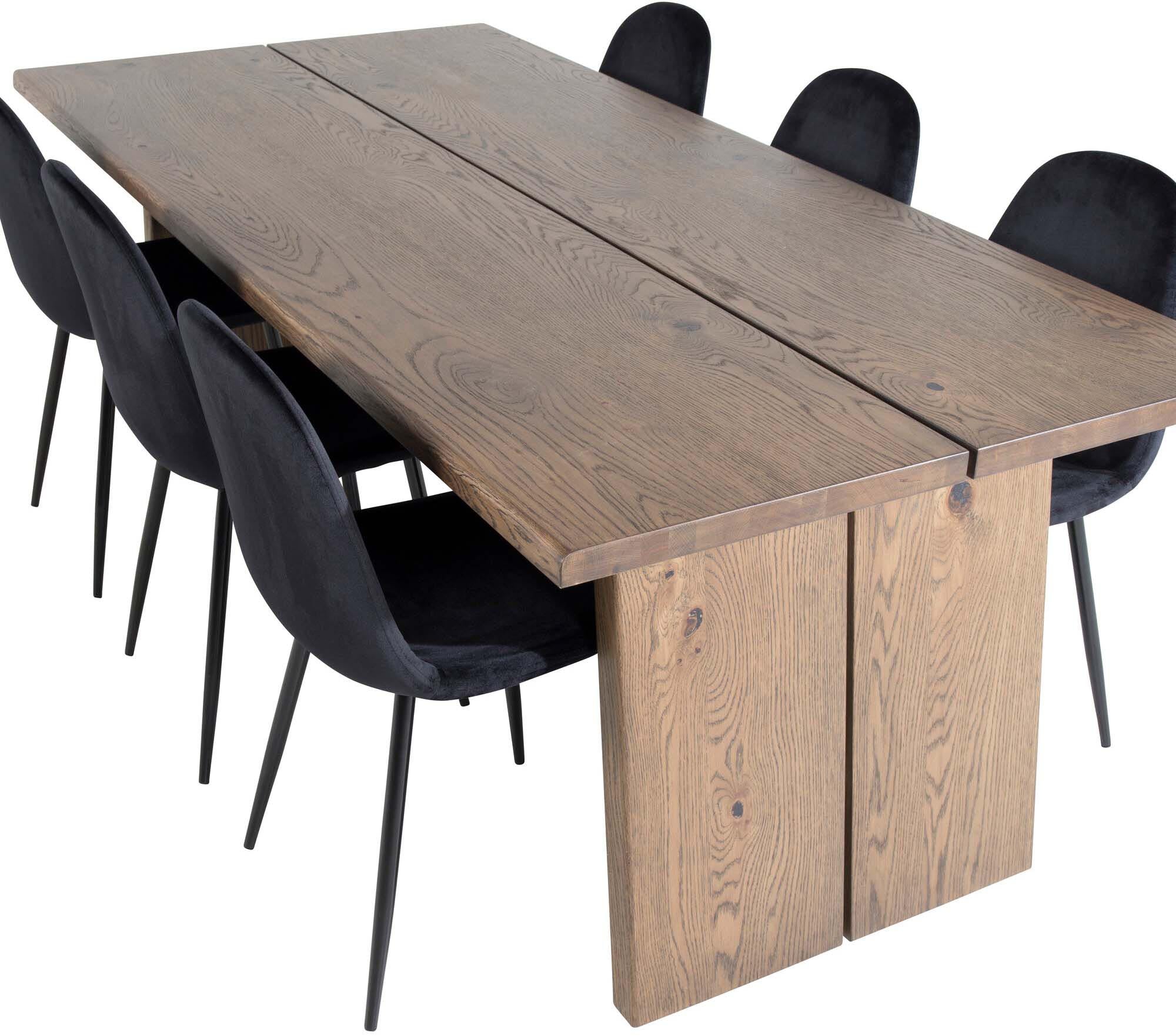 Logger Esszimmerset + Polar 210cm/6St. in Schwarz präsentiert im Onlineshop von KAQTU Design AG. Esszimmerset ist von Venture Home