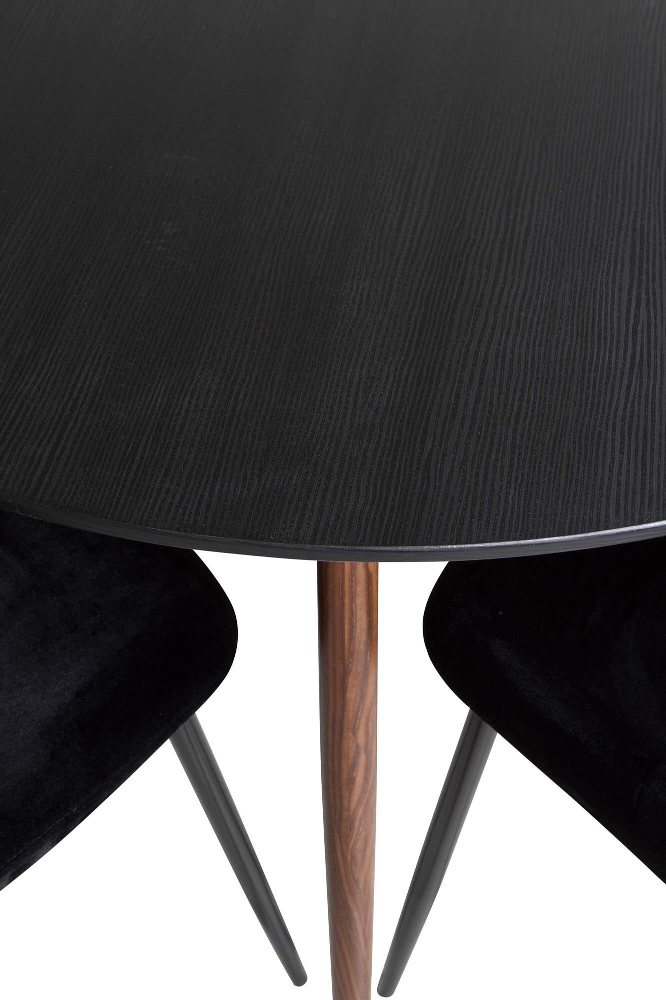 Plaza Esszimmerset + Polar ⌀100cm/4St. in Schwarz / Braun präsentiert im Onlineshop von KAQTU Design AG. Esszimmerset ist von Venture Home