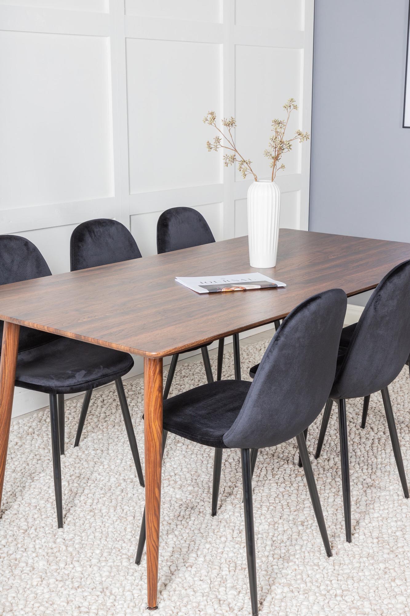 Polar Esszimmerset + Polar 180cm/6St. in Schwarz präsentiert im Onlineshop von KAQTU Design AG. Esszimmerset ist von Venture Home