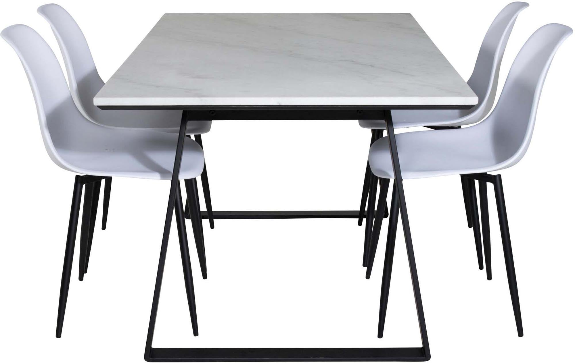 Estelle Esszimmerset + Polar 140cm/4St. in Schwarz-Weiss präsentiert im Onlineshop von KAQTU Design AG. Esszimmerset ist von Venture Home