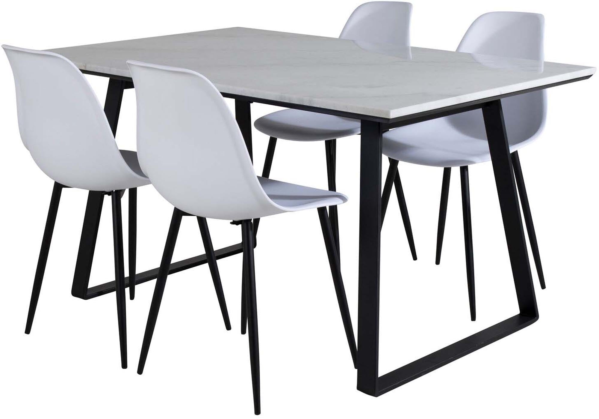 Estelle Esszimmerset + Polar 140cm/4St. in Schwarz-Weiss präsentiert im Onlineshop von KAQTU Design AG. Esszimmerset ist von Venture Home