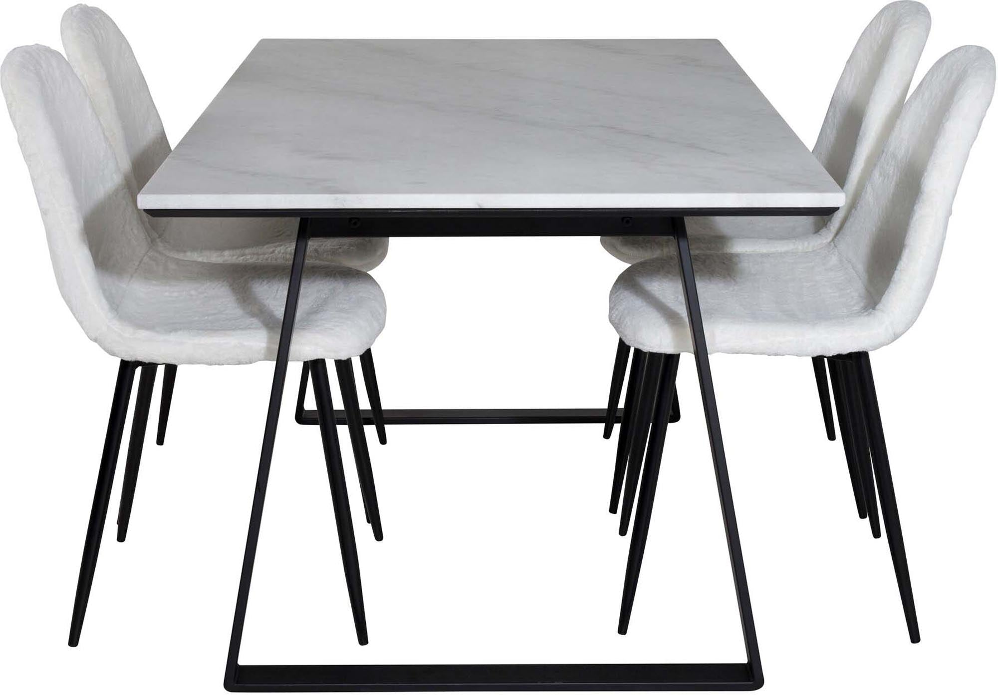 Estelle Esszimmerset + Polar 140cm/4St. in Schwarz-Weiss präsentiert im Onlineshop von KAQTU Design AG. Esszimmerset ist von Venture Home