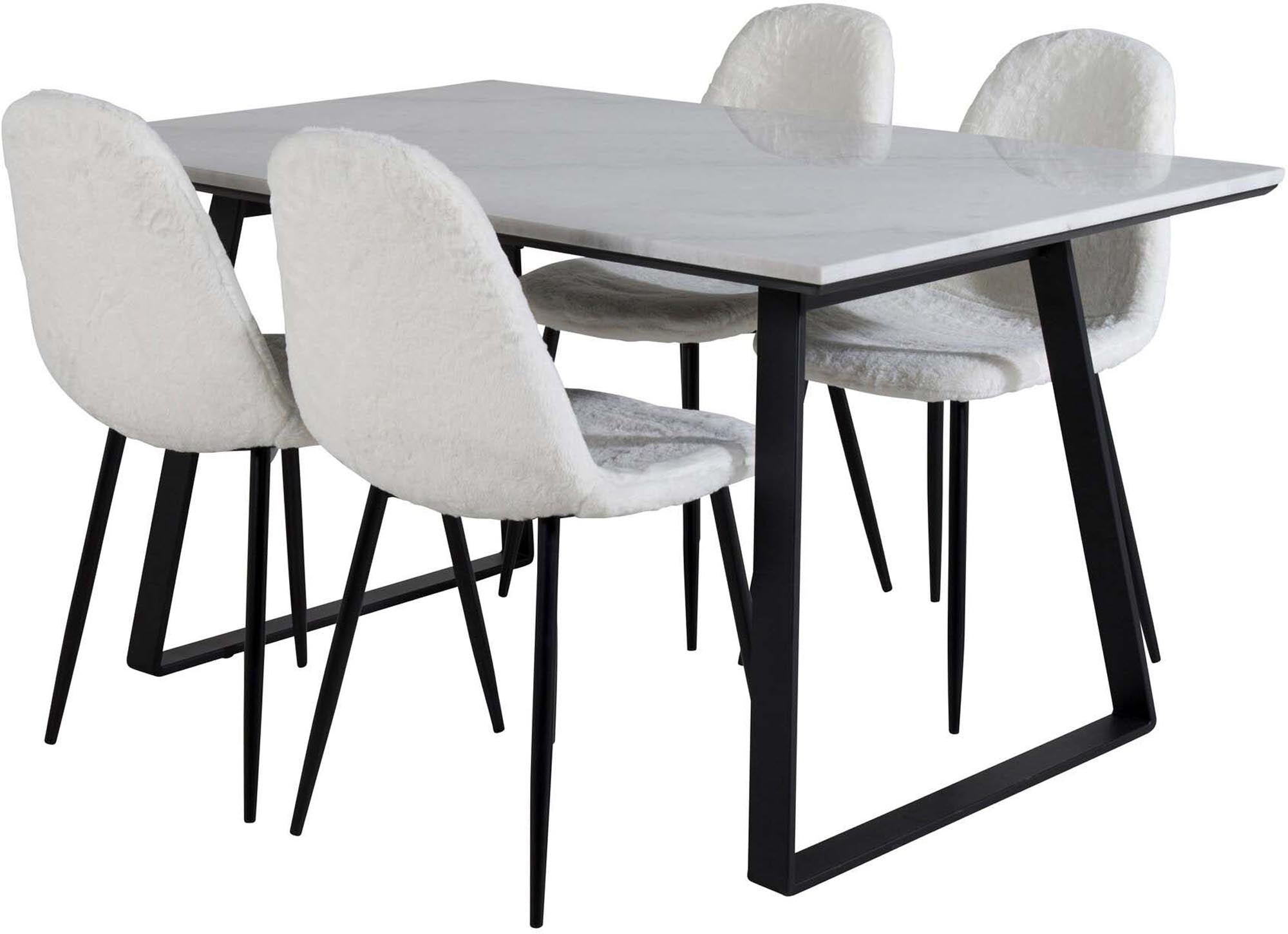 Estelle Esszimmerset + Polar 140cm/4St. in Schwarz-Weiss präsentiert im Onlineshop von KAQTU Design AG. Esszimmerset ist von Venture Home