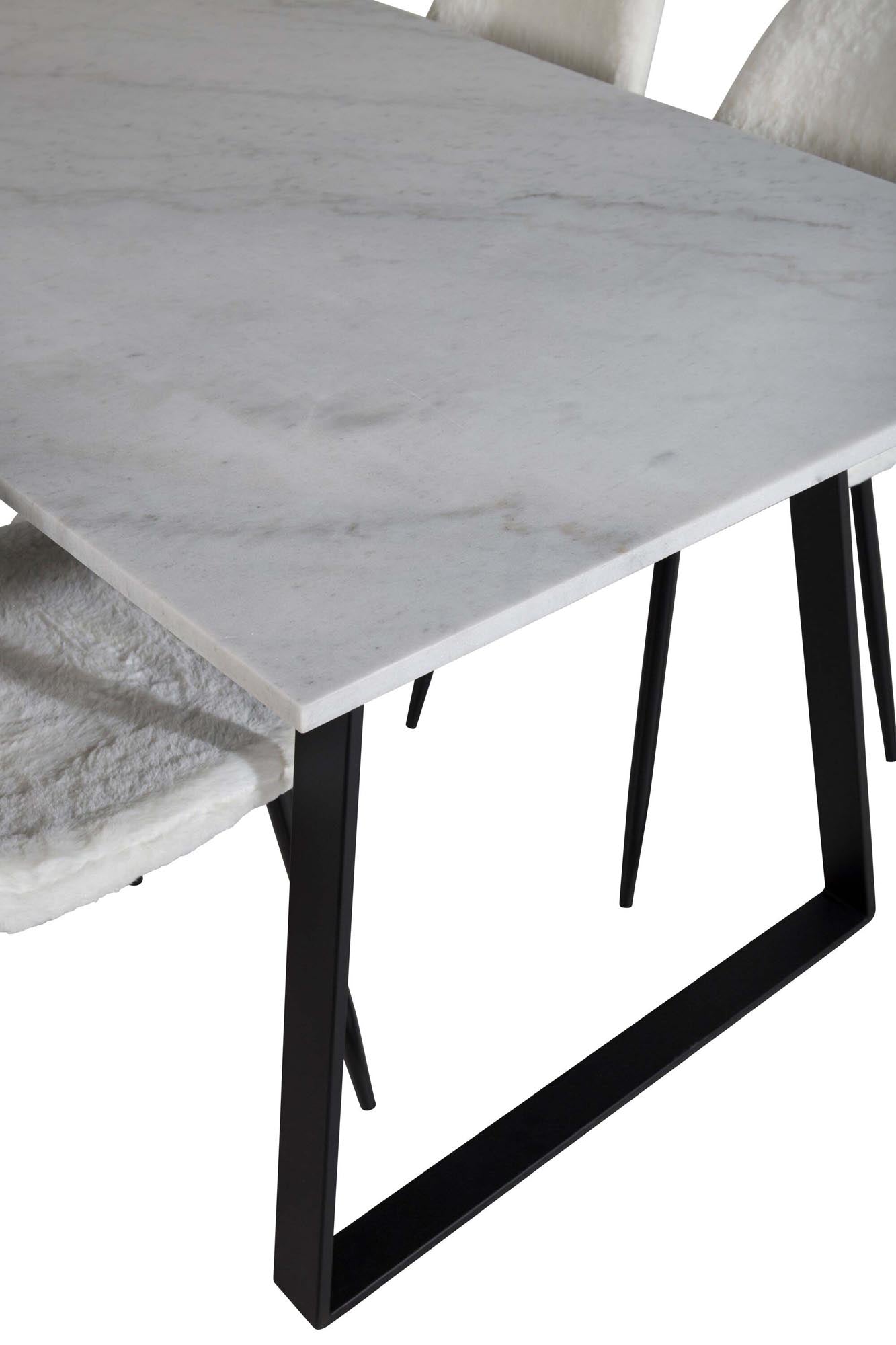 Estelle Esszimmerset + Polar 140cm/4St. in Schwarz-Weiss präsentiert im Onlineshop von KAQTU Design AG. Esszimmerset ist von Venture Home