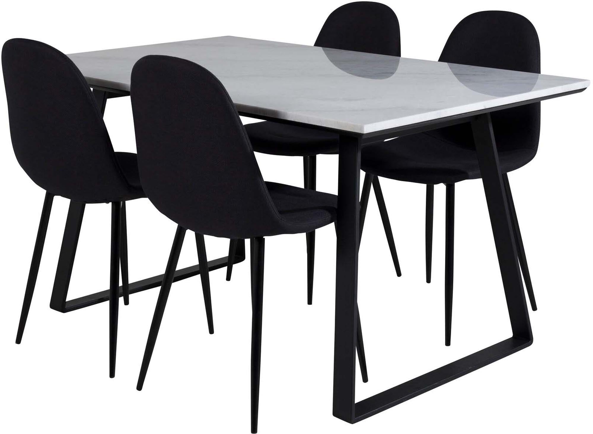 Estelle Esszimmerset + Polar 140cm/4St. in Schwarz präsentiert im Onlineshop von KAQTU Design AG. Esszimmerset ist von Venture Home