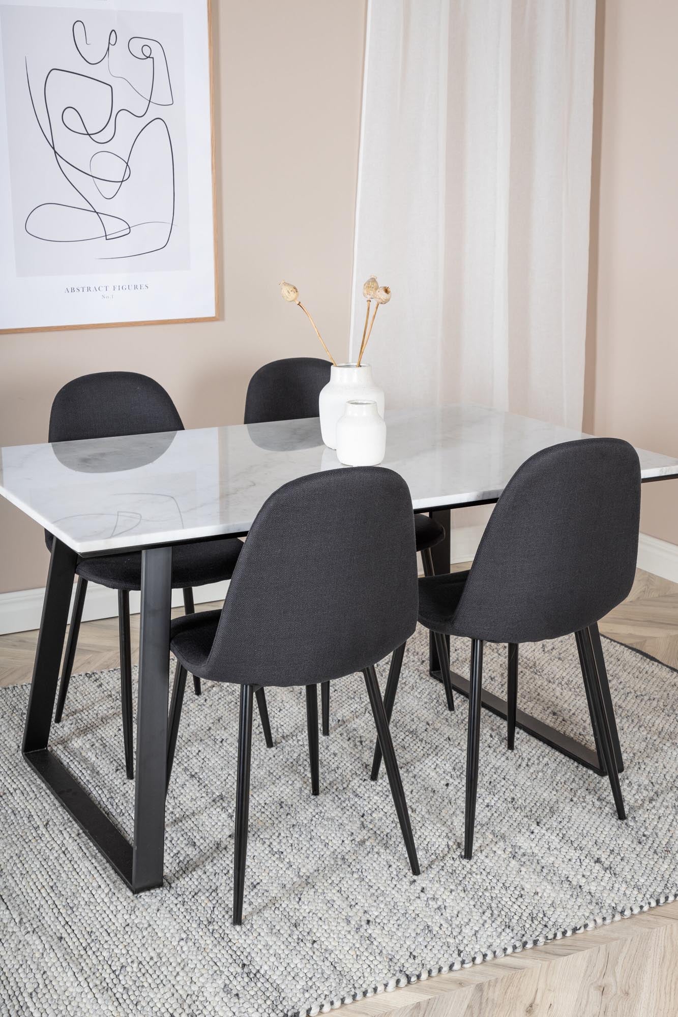Estelle Esszimmerset + Polar 140cm/4St. in Schwarz präsentiert im Onlineshop von KAQTU Design AG. Esszimmerset ist von Venture Home