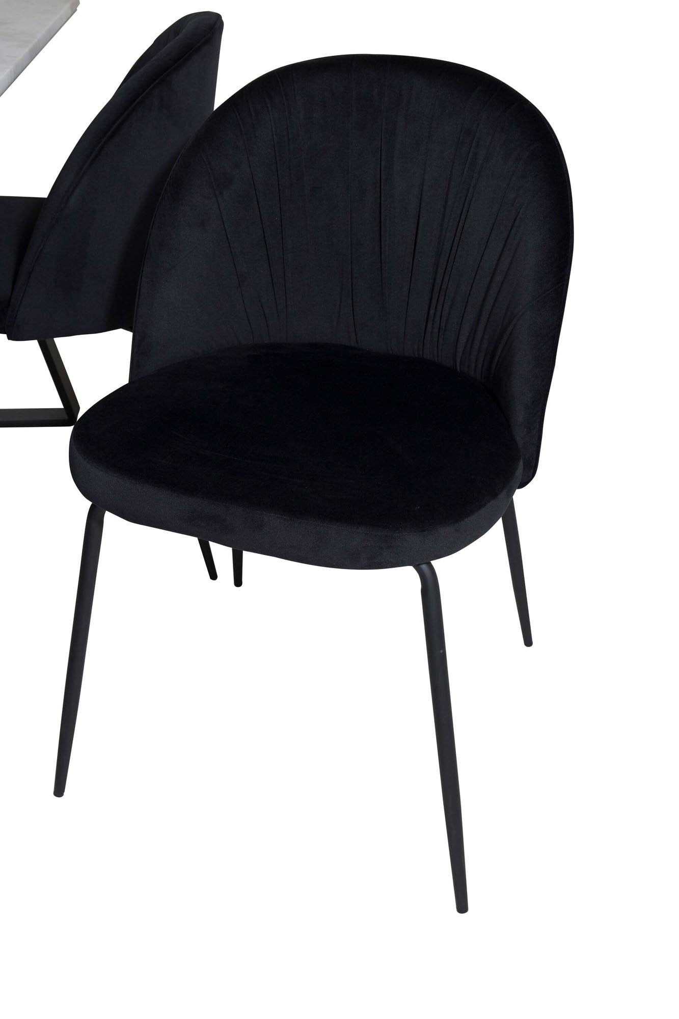 Estelle Esszimmerset + Wrinkles 140cm/4St. in Schwarz präsentiert im Onlineshop von KAQTU Design AG. Esszimmerset ist von Venture Home