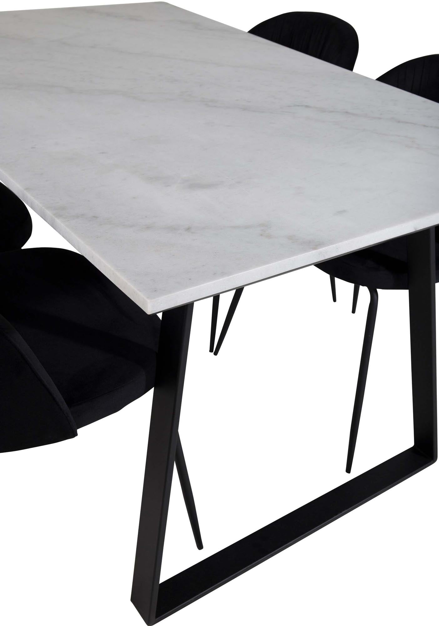 Estelle Esszimmerset + Wrinkles 140cm/4St. in Schwarz präsentiert im Onlineshop von KAQTU Design AG. Esszimmerset ist von Venture Home
