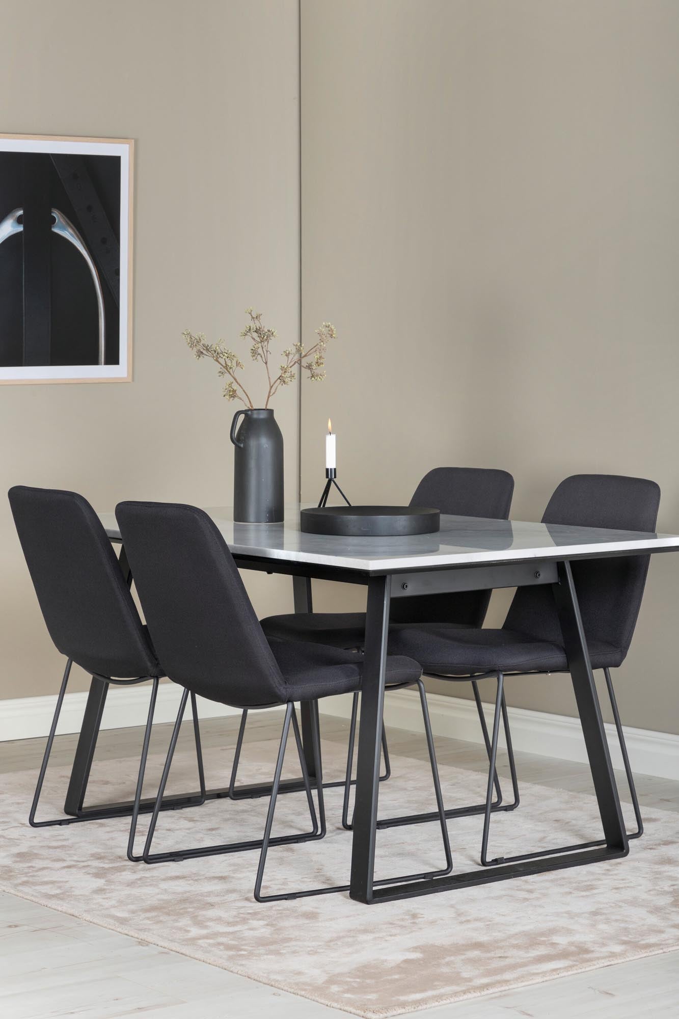 Elegantes Esszimmerset mit hochwertigem Marmor-Tisch und komfortablen Stühlen. Ideal für stilvolle Familienessen und festliche Anlässe.