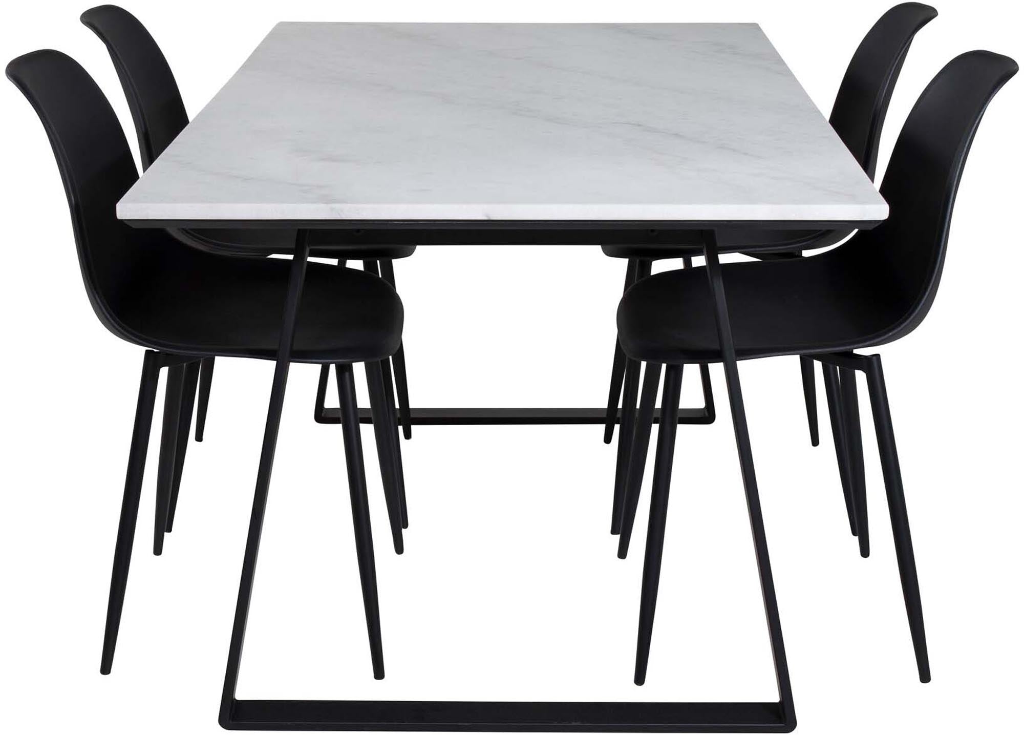 Estelle Esszimmerset + Polar 140cm/4St. in Schwarz präsentiert im Onlineshop von KAQTU Design AG. Esszimmerset ist von Venture Home