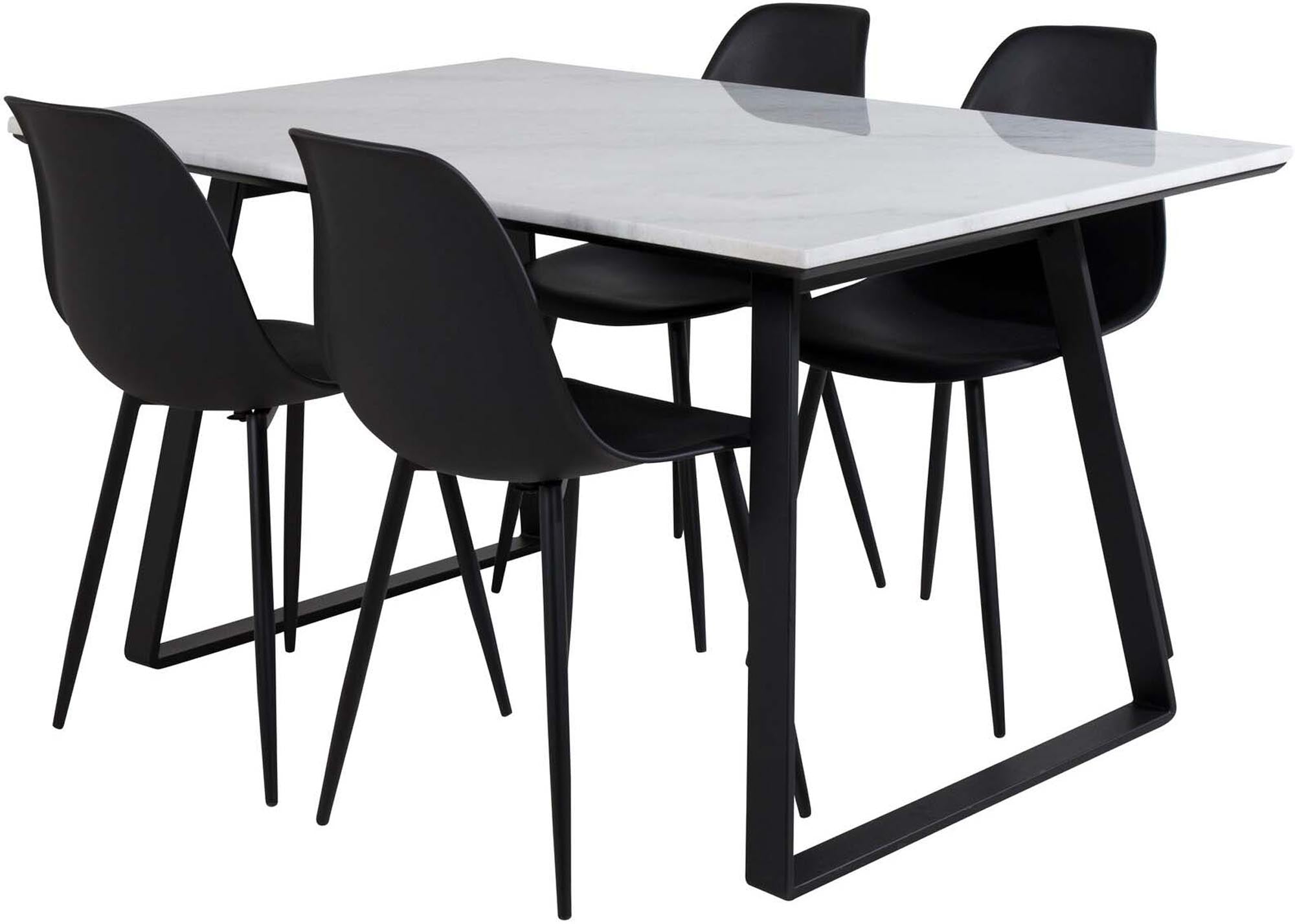 Estelle Esszimmerset + Polar 140cm/4St. in Schwarz präsentiert im Onlineshop von KAQTU Design AG. Esszimmerset ist von Venture Home