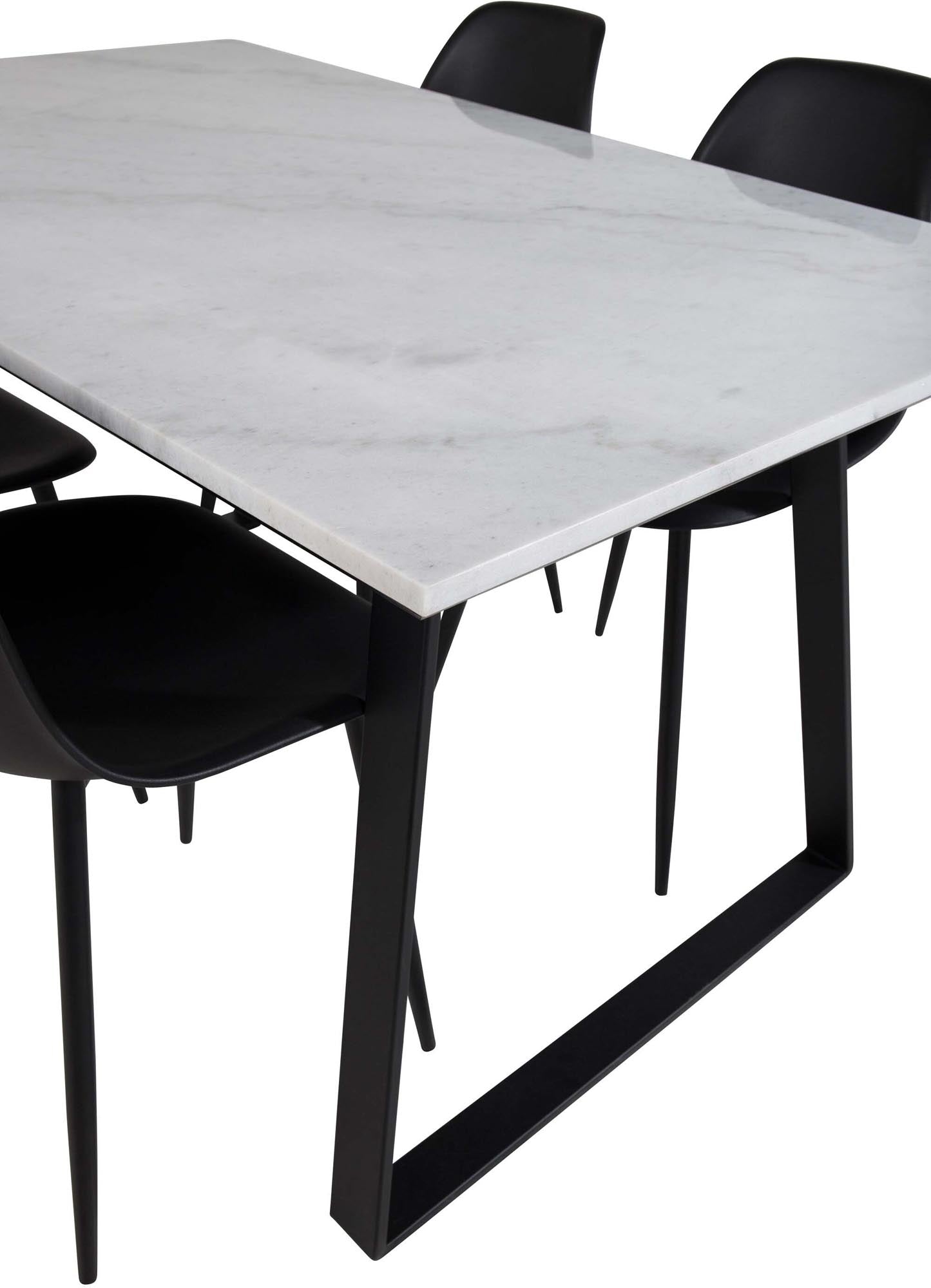 Estelle Esszimmerset + Polar 140cm/4St. in Schwarz präsentiert im Onlineshop von KAQTU Design AG. Esszimmerset ist von Venture Home
