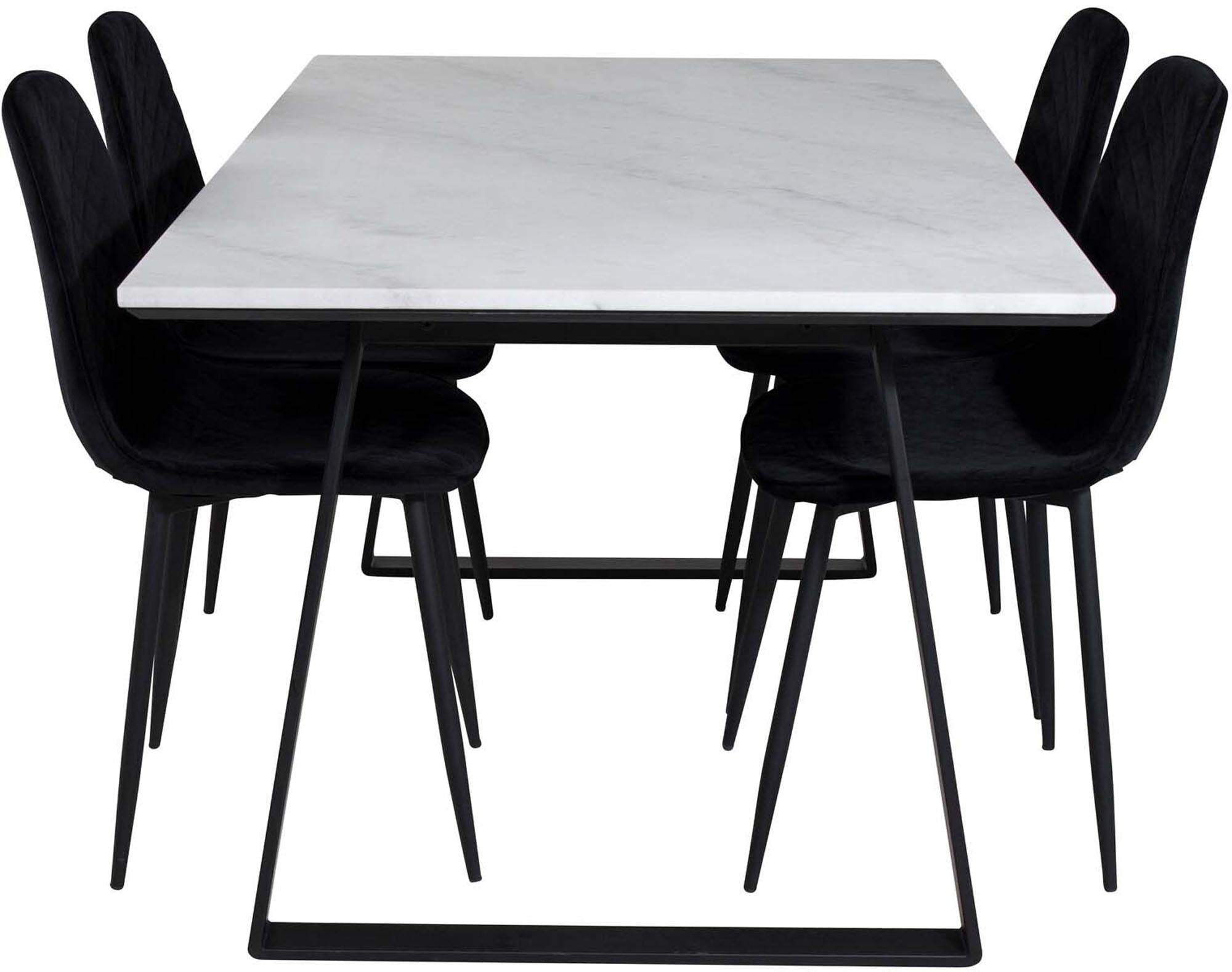 Estelle Esszimmerset + Polar 140cm/4St. in Schwarz präsentiert im Onlineshop von KAQTU Design AG. Esszimmerset ist von Venture Home