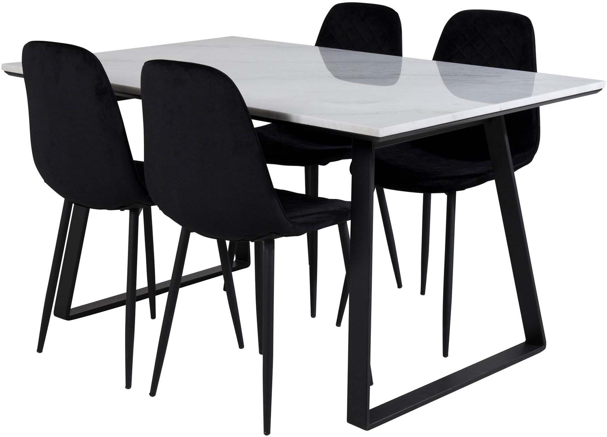 Estelle Esszimmerset + Polar 140cm/4St. in Schwarz präsentiert im Onlineshop von KAQTU Design AG. Esszimmerset ist von Venture Home