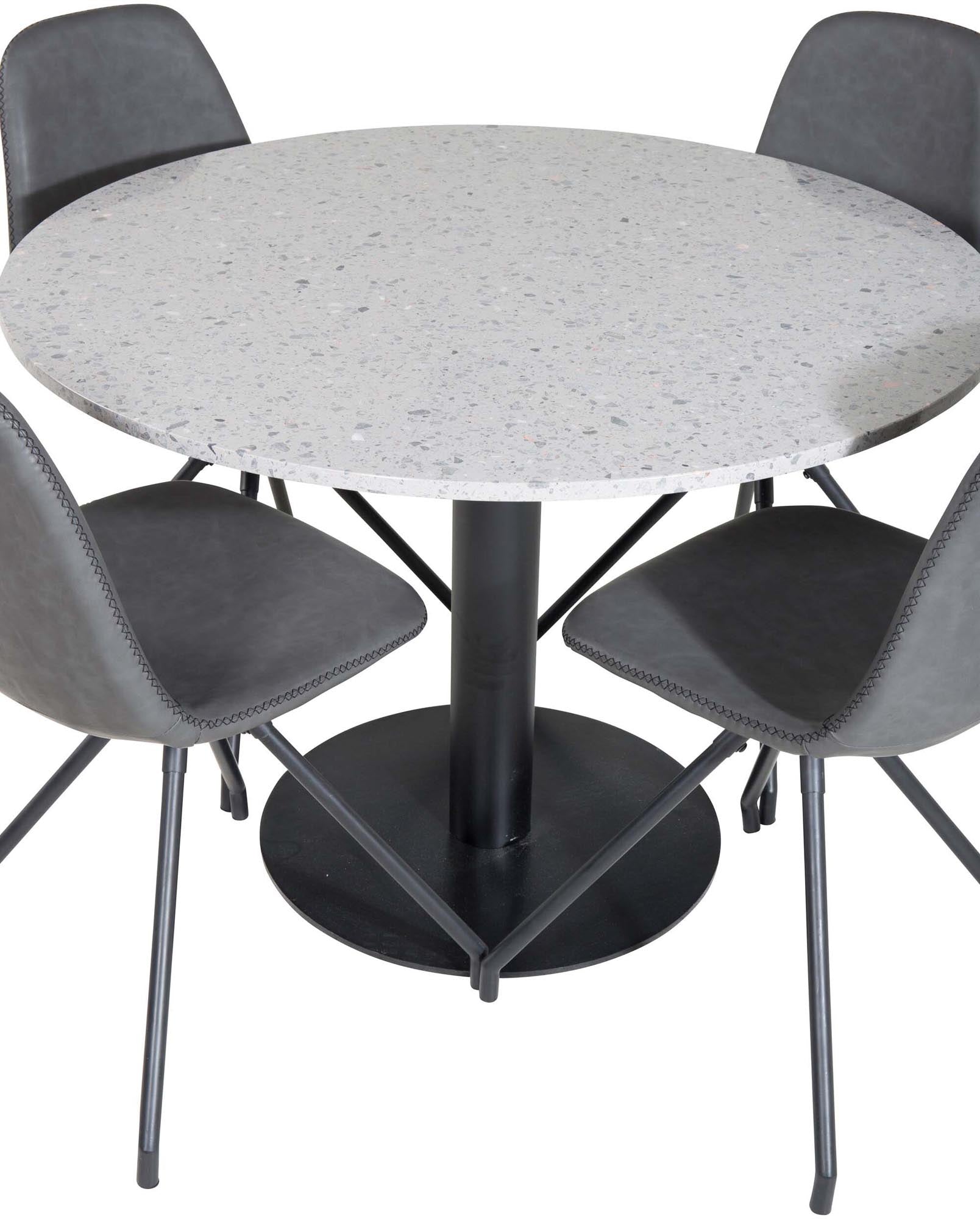 Razzia Esszimmerset + Polar ⌀106cm/4St. in Weiss / Grau / Schwarz präsentiert im Onlineshop von KAQTU Design AG. Esszimmerset ist von Venture Home