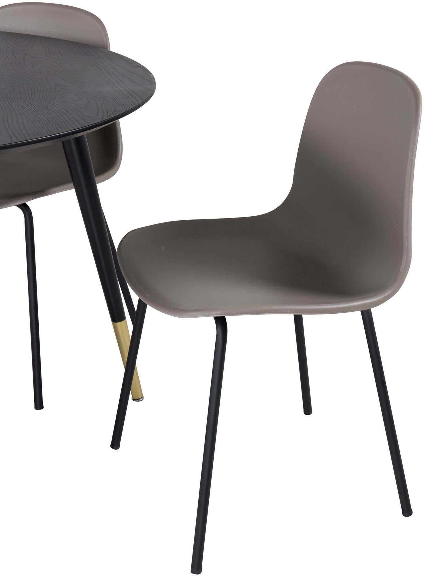 Erleben Sie das Dipp Esszimmerset + Arctic von Venture Home: Stilvoller runder Tisch und bequeme Stühle für Ihr modernes Esszimmer.