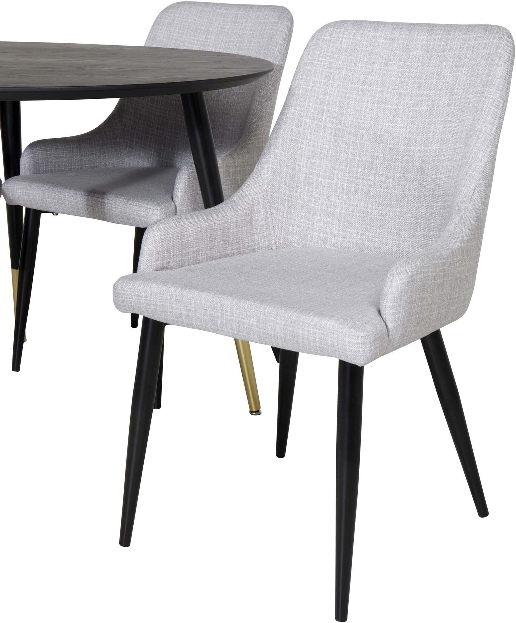 Dipp Esszimmerset + Plaza ⌀115cm/4St. in Schwarzgrau präsentiert im Onlineshop von KAQTU Design AG. Esszimmerset ist von Venture Home