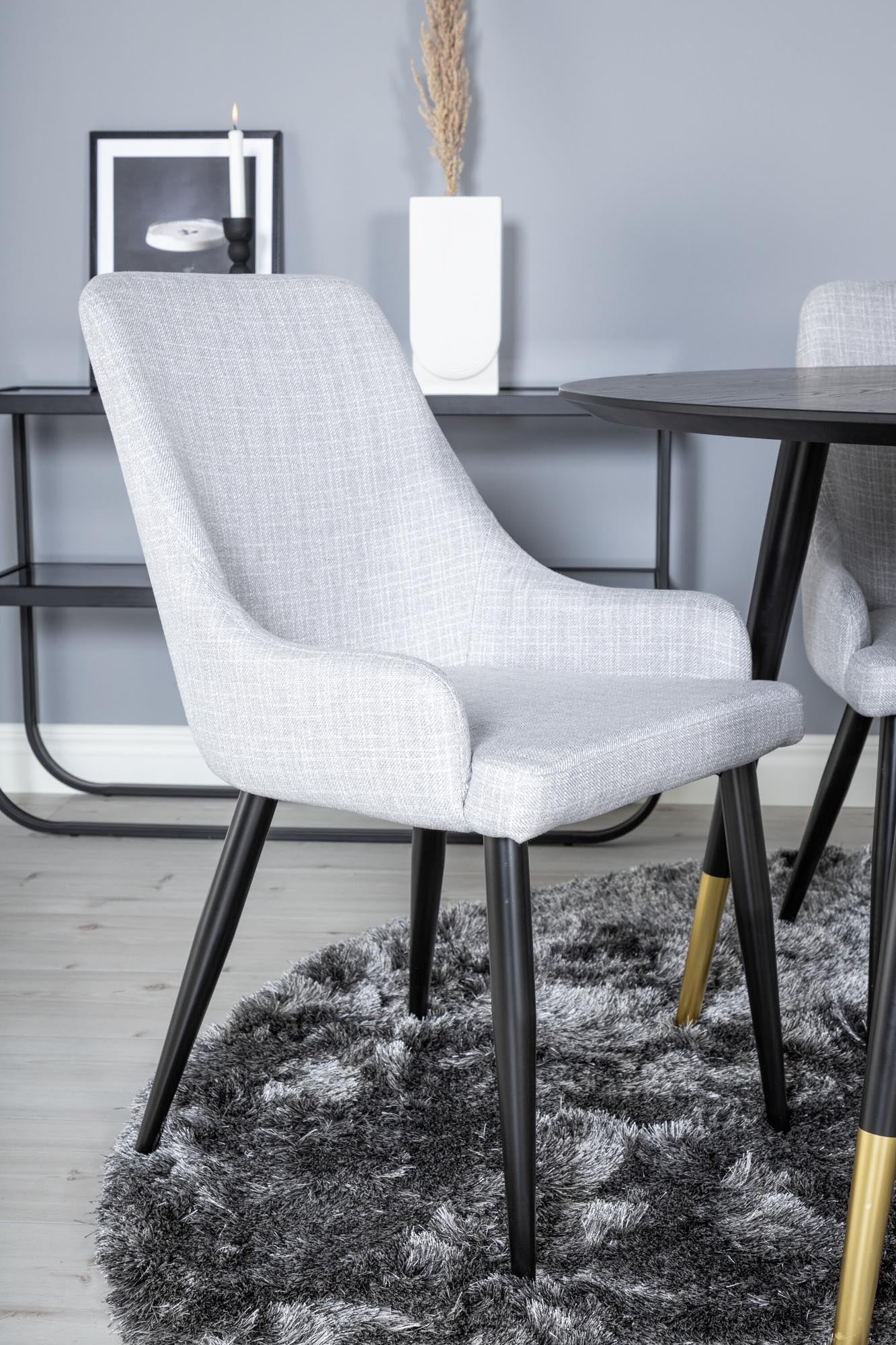 Dipp Esszimmerset + Plaza ⌀115cm/4St. in Schwarzgrau präsentiert im Onlineshop von KAQTU Design AG. Esszimmerset ist von Venture Home