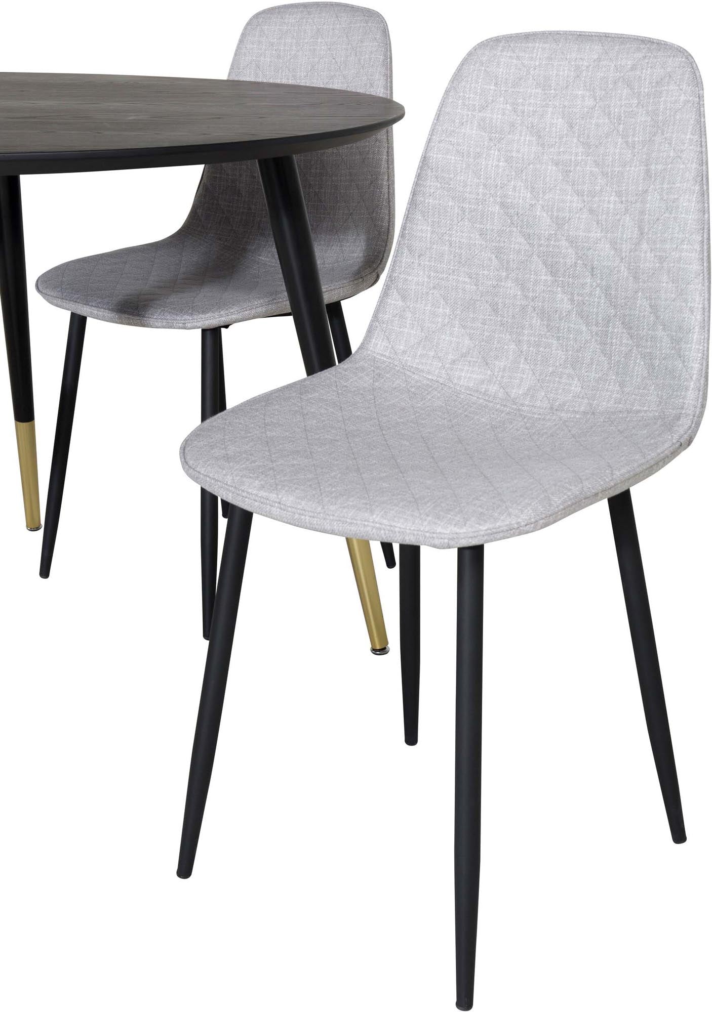 Dipp Esszimmerset + Polar ⌀115cm/4St. in Schwarz / Grau präsentiert im Onlineshop von KAQTU Design AG. Esszimmerset ist von Venture Home