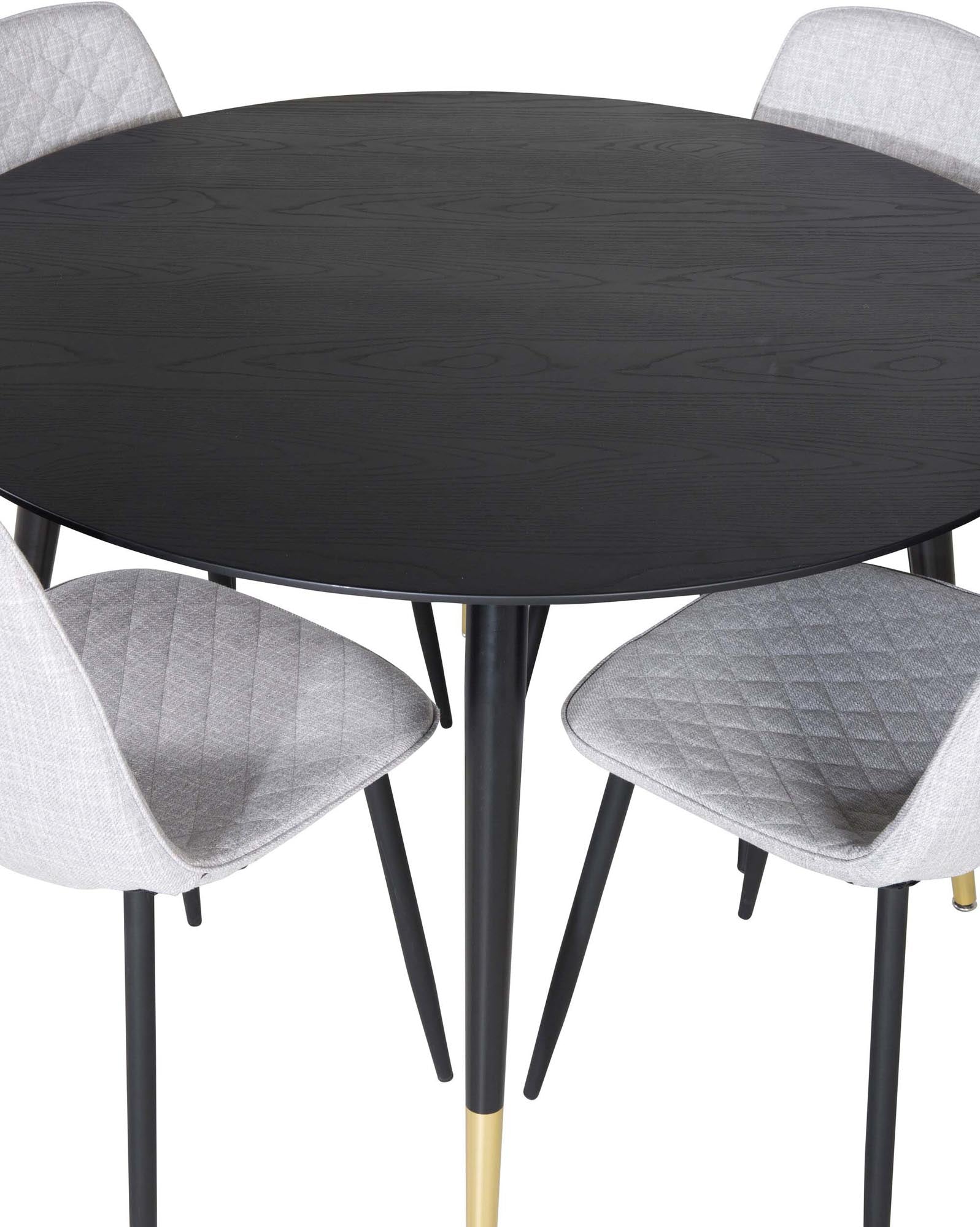 Dipp Esszimmerset + Polar ⌀115cm/4St. in Schwarz / Grau präsentiert im Onlineshop von KAQTU Design AG. Esszimmerset ist von Venture Home