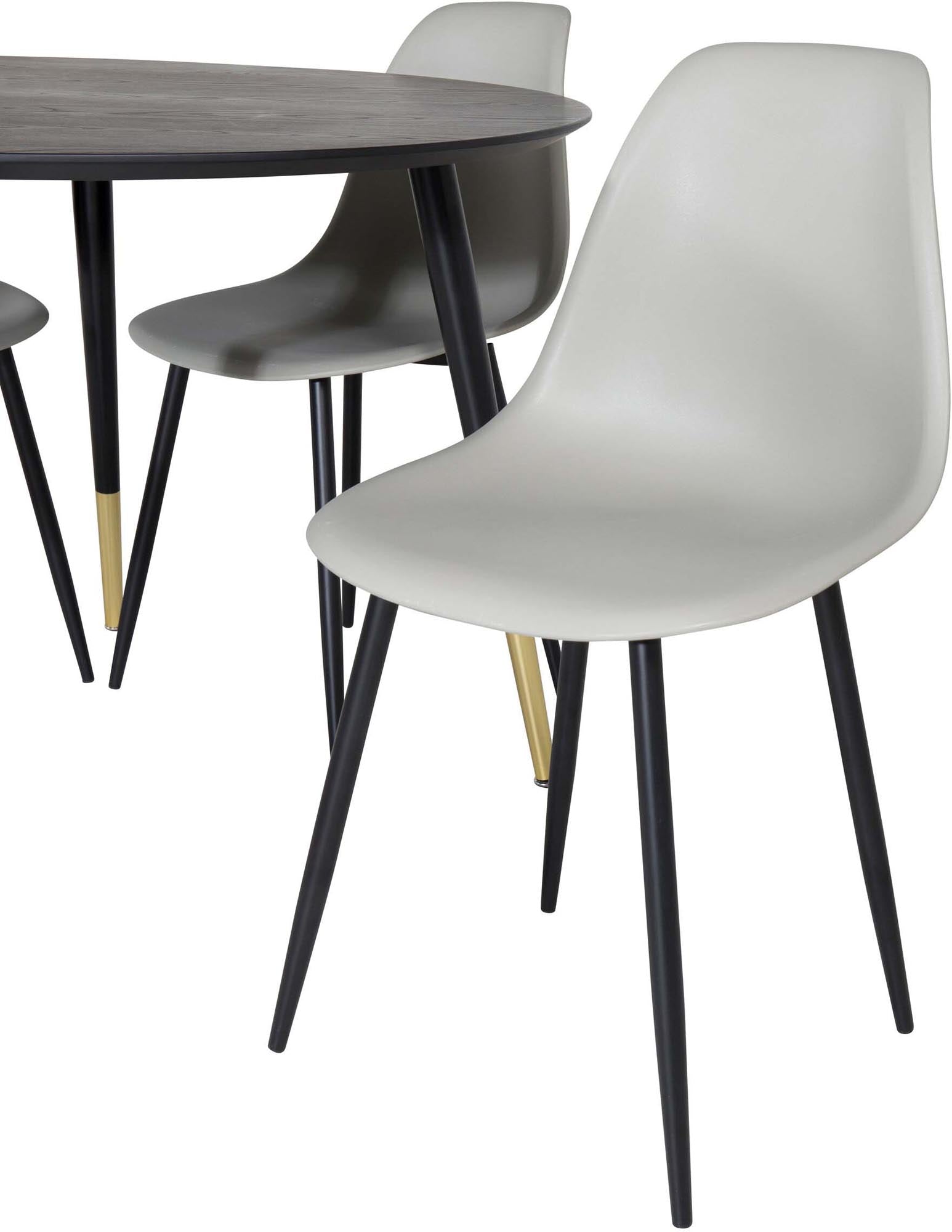 Dipp Esszimmerset + Polar ⌀115cm/4St. in Schwarz / Hellgrau präsentiert im Onlineshop von KAQTU Design AG. Esszimmerset ist von Venture Home