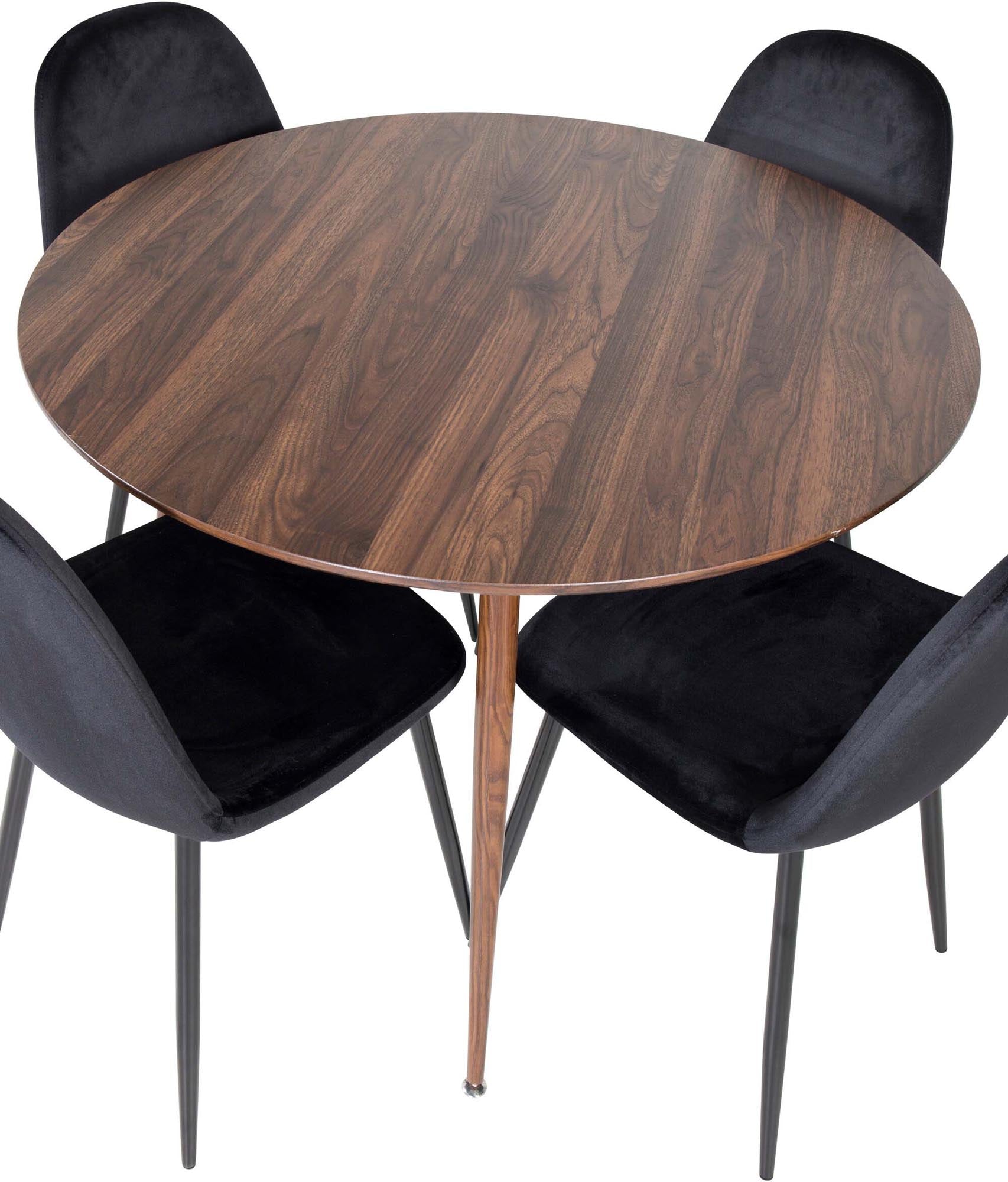 Plaza Esszimmerset + Polar ⌀100cm/4St. in Braun / Schwarz präsentiert im Onlineshop von KAQTU Design AG. Esszimmerset ist von Venture Home