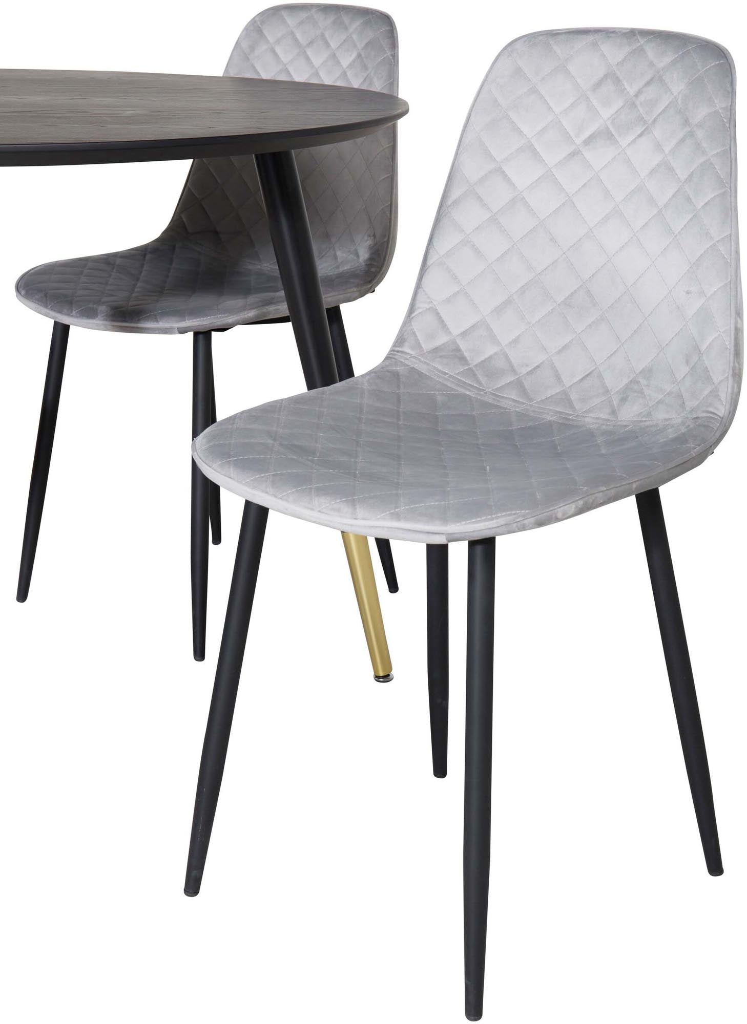 Dipp Esszimmerset + Polar ⌀115cm/4St. in Schwarz / Grau präsentiert im Onlineshop von KAQTU Design AG. Esszimmerset ist von Venture Home