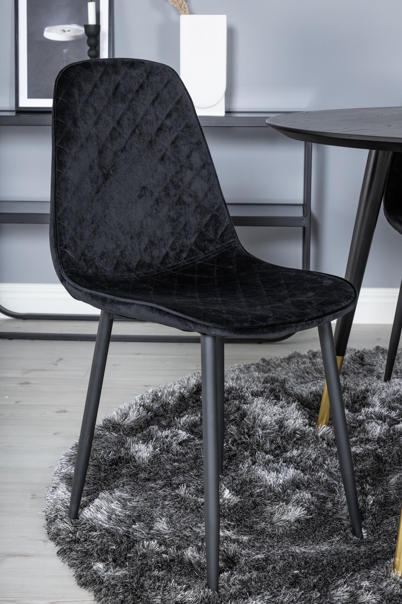 Dipp Esszimmerset + Polar ⌀115cm/4St. in Schwarz / Gold präsentiert im Onlineshop von KAQTU Design AG. Esszimmerset ist von Venture Home