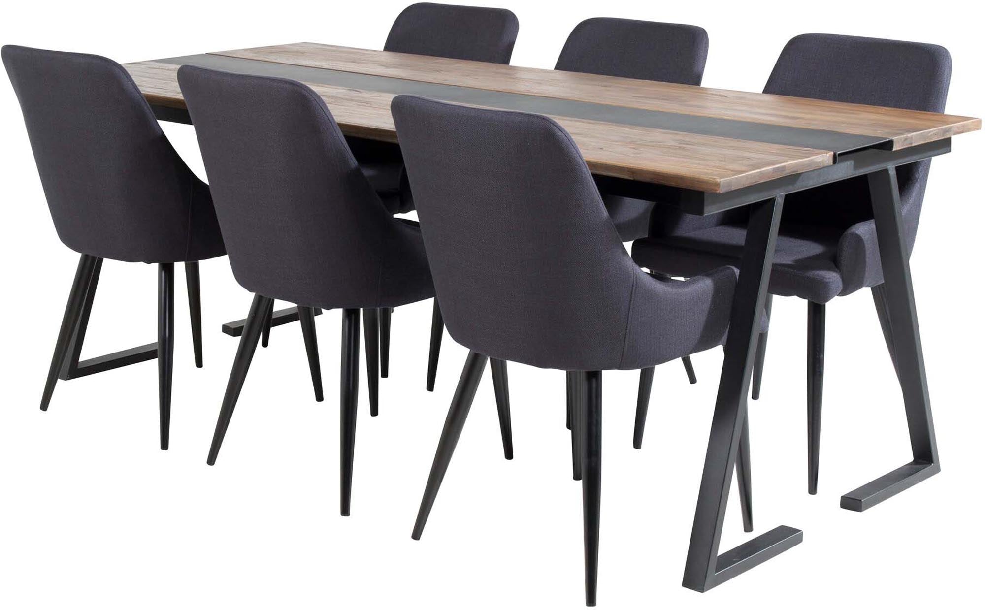 Elegantes Jakarta Esszimmerset mit 200 cm Tisch und ergonomischen Plaza Stühlen für stilvolle und komfortable Essmomente.