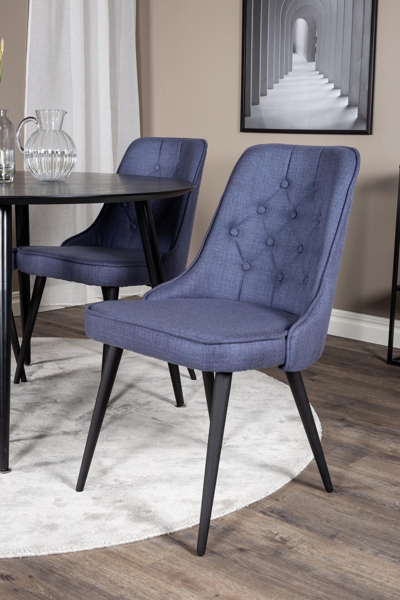 Dipp Esszimmerset + Velvet Deluxe ⌀115cm/4St. in Schwarz Blau präsentiert im Onlineshop von KAQTU Design AG. Esszimmerset ist von Venture Home