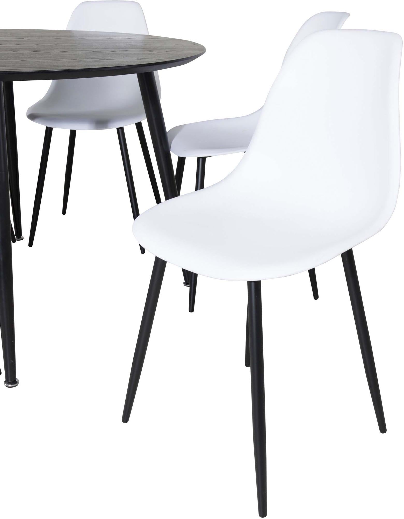 Dipp Esszimmerset + Polar Plastic ⌀115cm/6St. in Schwarz-Weiss präsentiert im Onlineshop von KAQTU Design AG. Esszimmerset ist von Venture Home