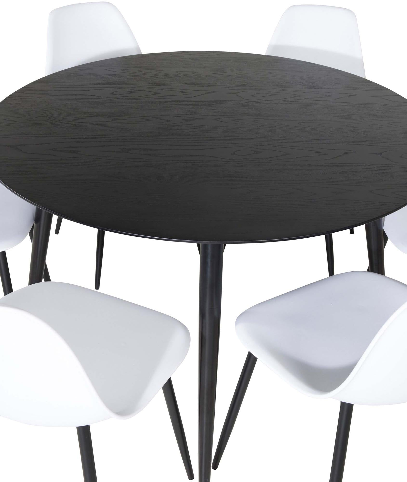 Dipp Esszimmerset + Polar Plastic ⌀115cm/6St. in Schwarz-Weiss präsentiert im Onlineshop von KAQTU Design AG. Esszimmerset ist von Venture Home