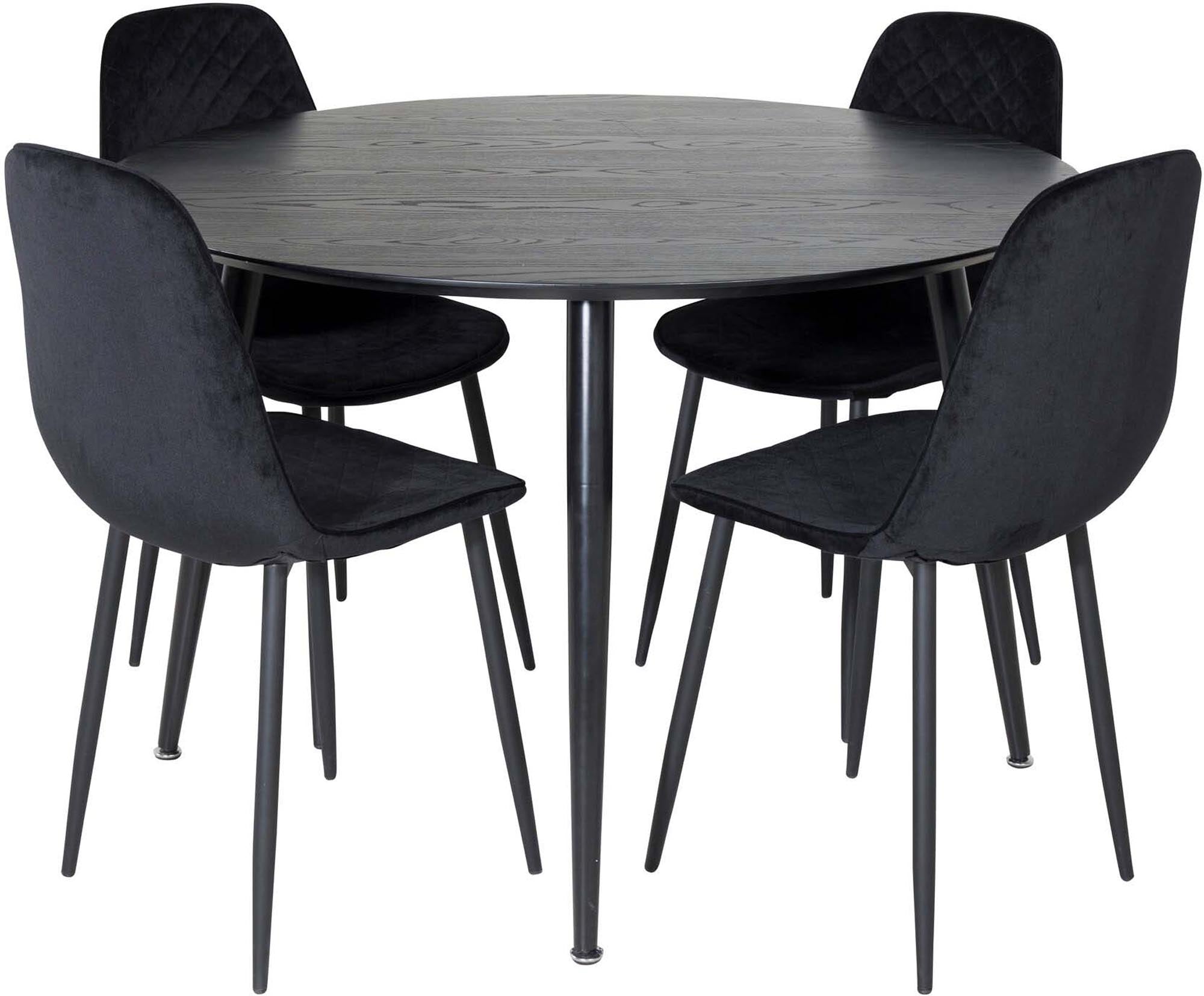 Dipp Esszimmerset + Polar Diamond ⌀115cm/4St. in Schwarz präsentiert im Onlineshop von KAQTU Design AG. Esszimmerset ist von Venture Home