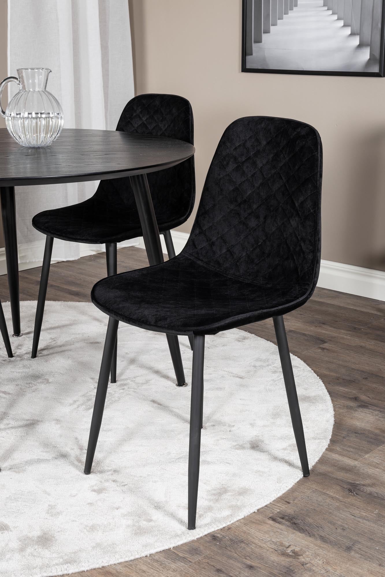 Dipp Esszimmerset + Polar Diamond ⌀115cm/4St. in Schwarz präsentiert im Onlineshop von KAQTU Design AG. Esszimmerset ist von Venture Home
