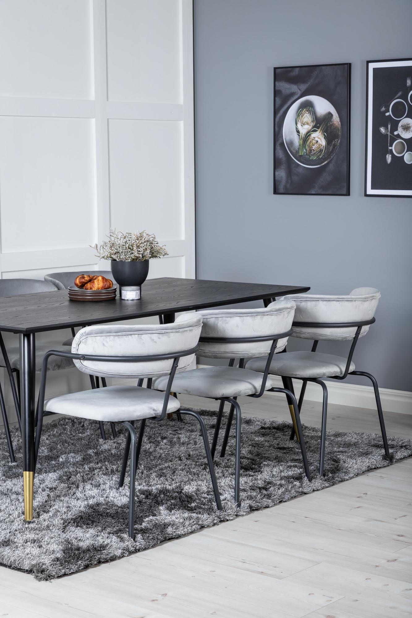 Dipp Esszimmerset + Arrow 180cm/6St. in Weiss / Schwarz präsentiert im Onlineshop von KAQTU Design AG. Esszimmerset ist von Venture Home
