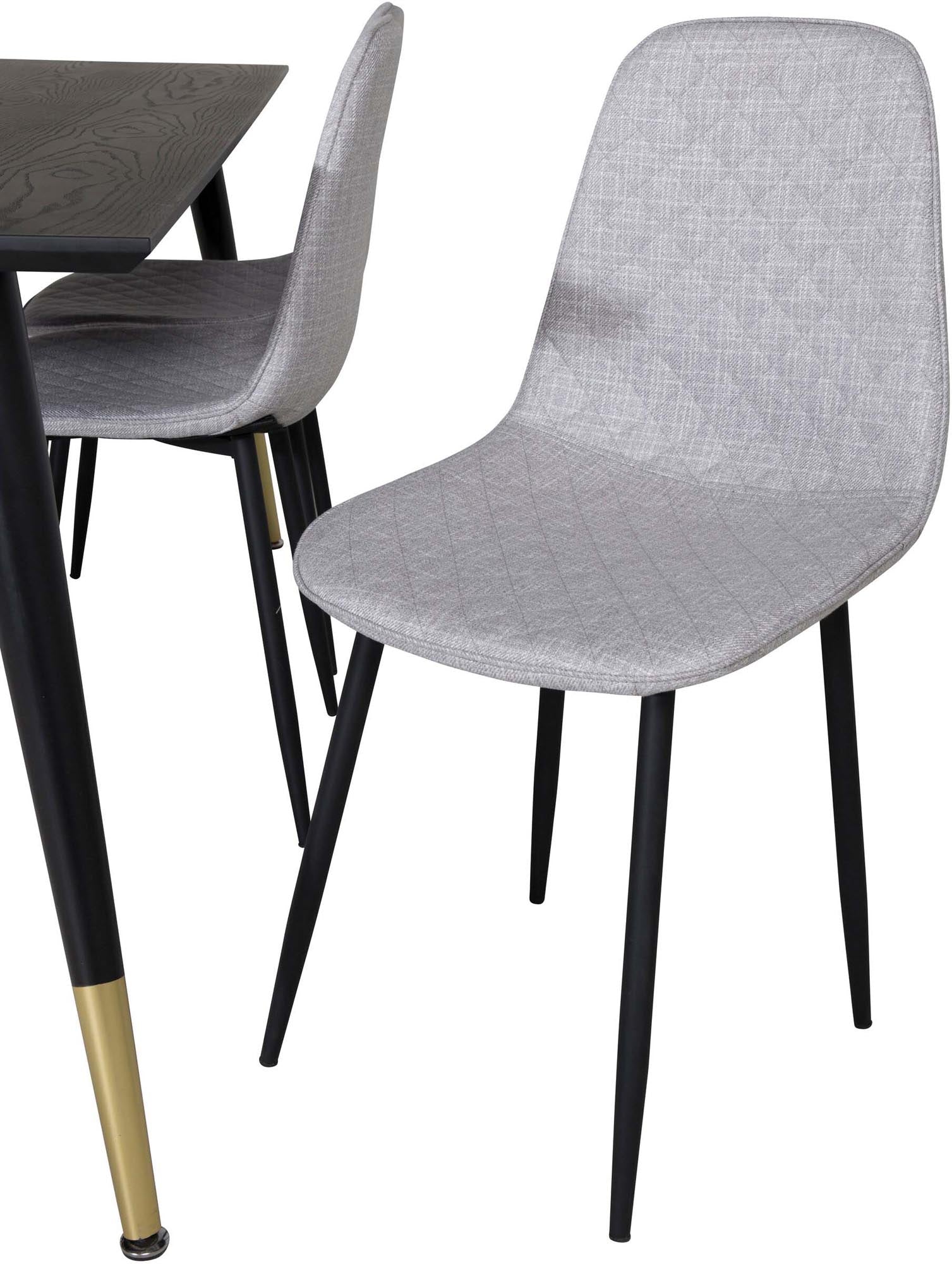 Entdecken Sie das Dipp Esszimmerset von Venture Home: 180 cm Tisch und 6 elegante Samtstühle für stilvolle Essensmomente und höchsten Komfort.