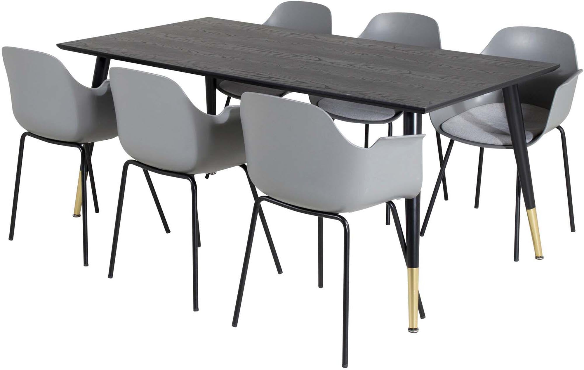 Modernes Dipp Esszimmerset von Venture Home: 180 cm Esstisch und 6 komfortable Stühle für gesellige Momente und stilvolle Einrichtung.