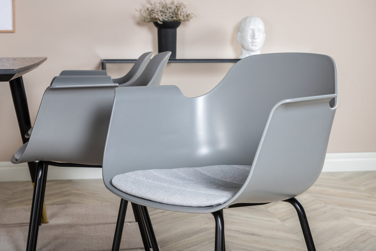 Dipp Esszimmerset + Comfort 180cm/6St. in Schwarz / Gold präsentiert im Onlineshop von KAQTU Design AG. Esszimmerset ist von Venture Home
