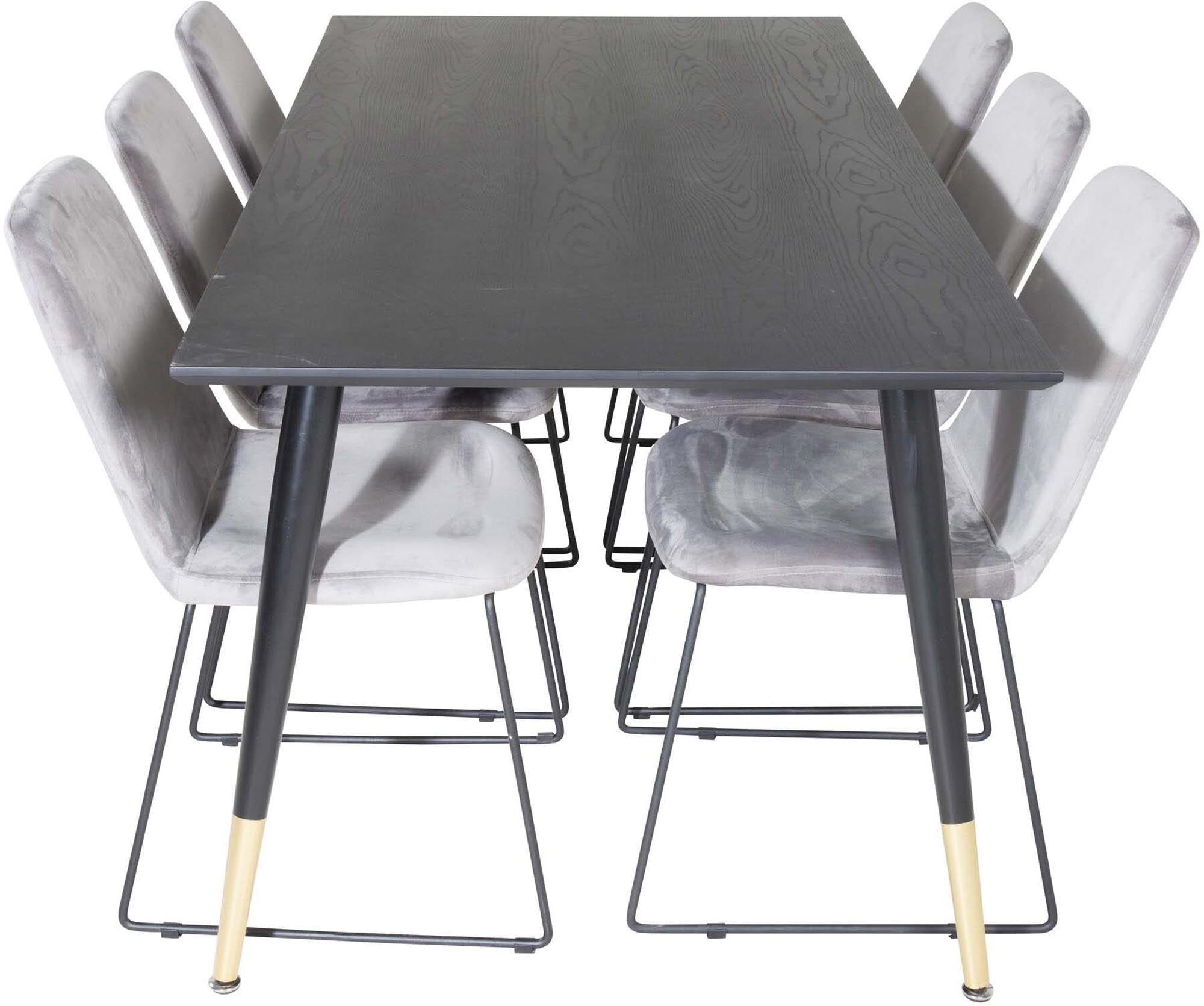 Dipp Esszimmerset + Muce 180cm/6St. in Schwarz / Gold präsentiert im Onlineshop von KAQTU Design AG. Esszimmerset ist von Venture Home